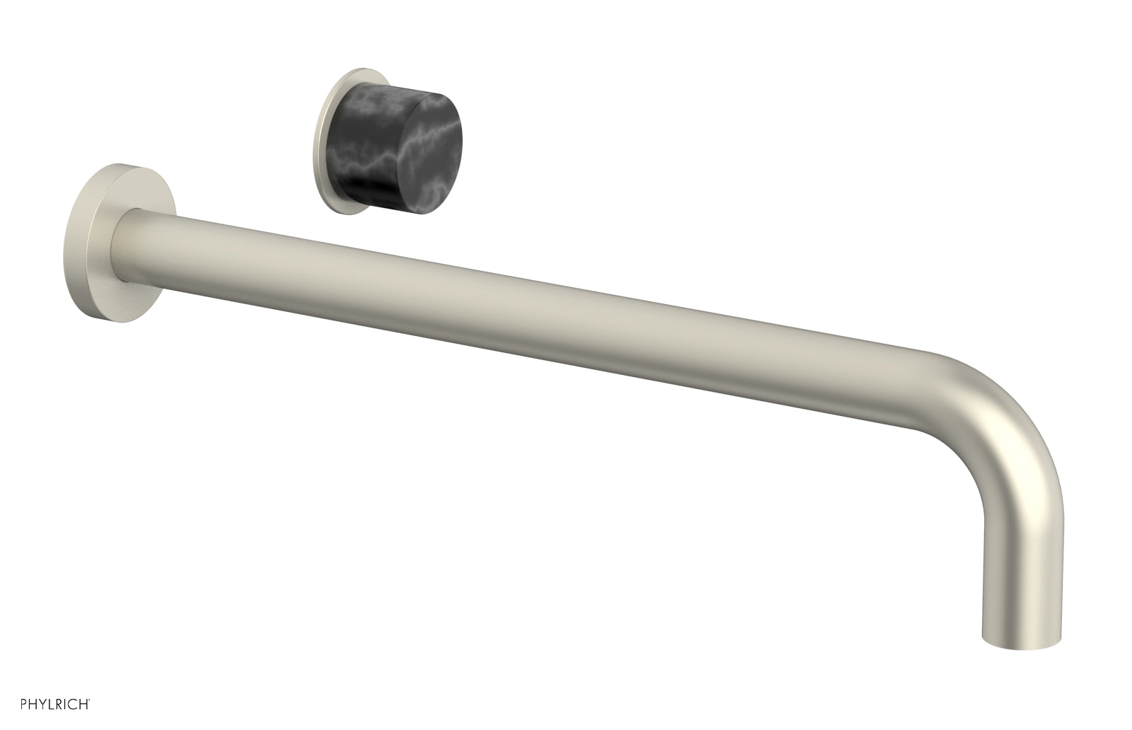 Phylrich Basic II 14" Single Handle Wall Lavatory Set - Black Marble Handle by Phylrich
