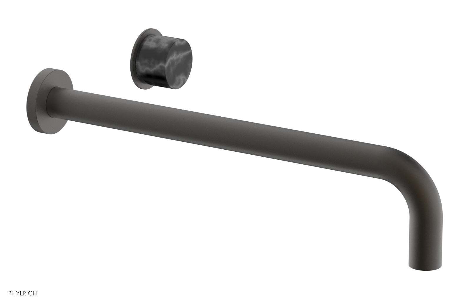 Phylrich Basic II 14" Single Handle Wall Lavatory Set - Black Marble Handle by Phylrich