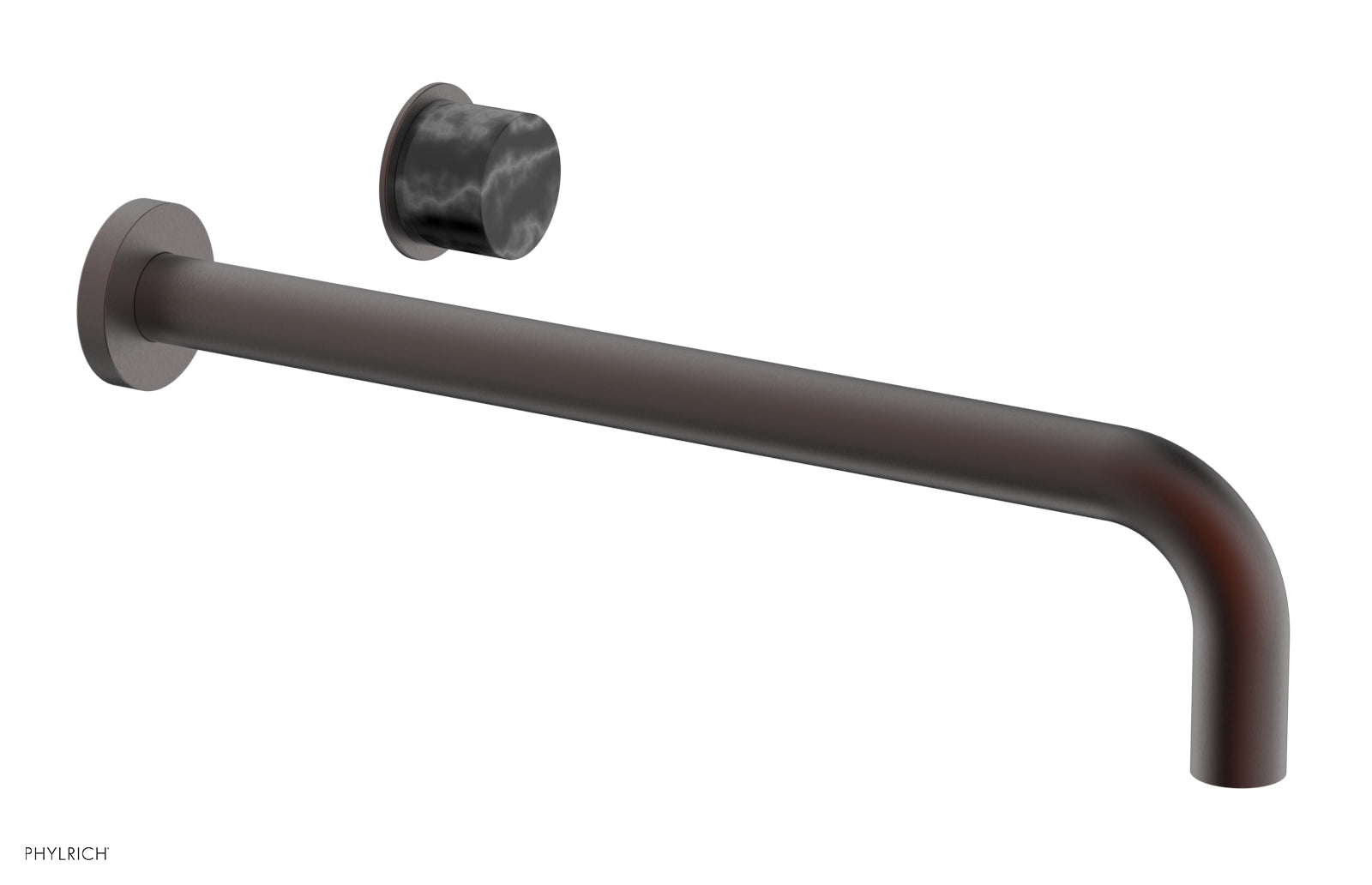 Phylrich Basic II 14" Single Handle Wall Lavatory Set - Black Marble Handle by Phylrich