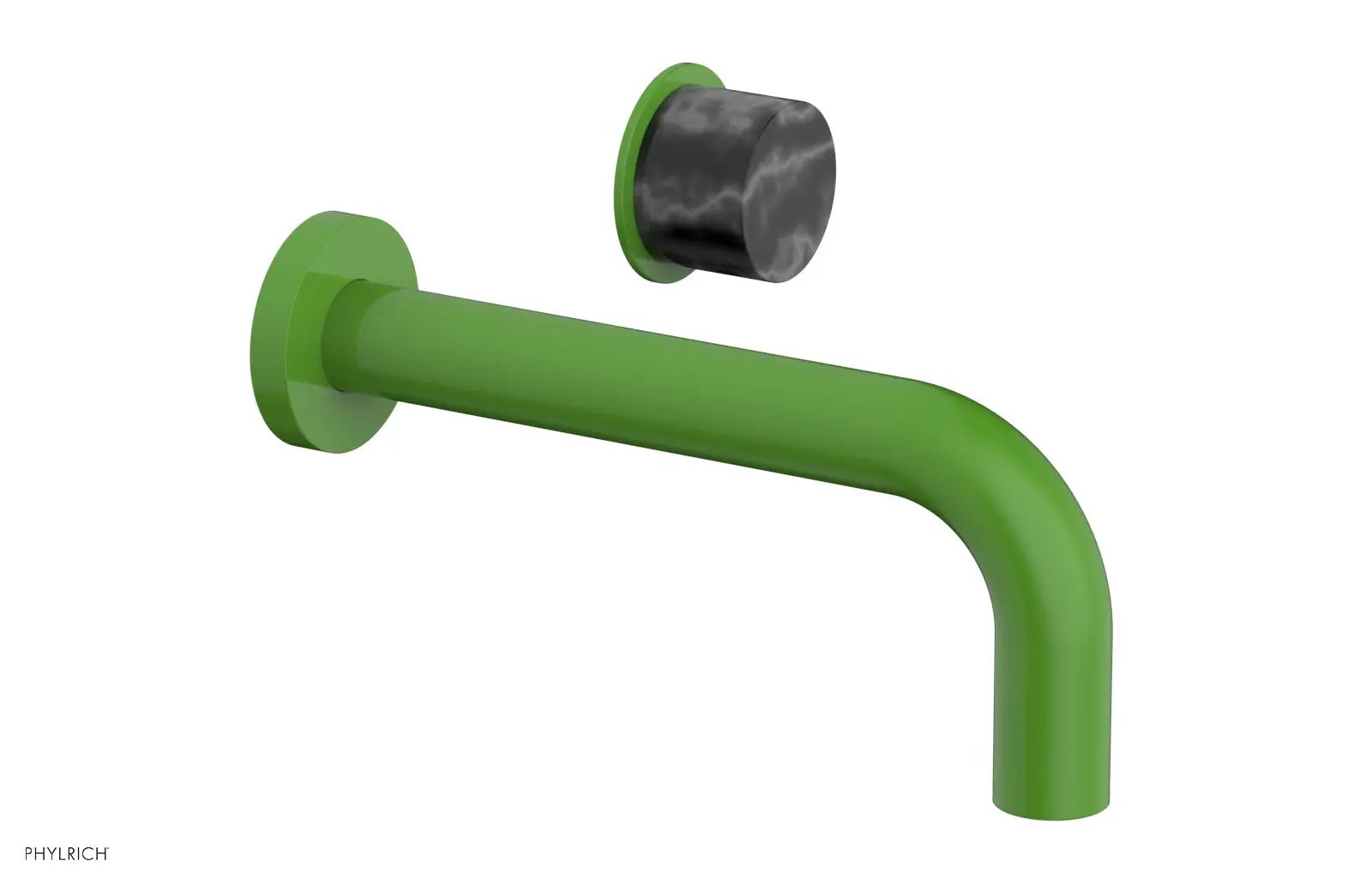 Phylrich Basic II Single Handle Wall Lavatory Set - Black Marble Handle by Phylrich