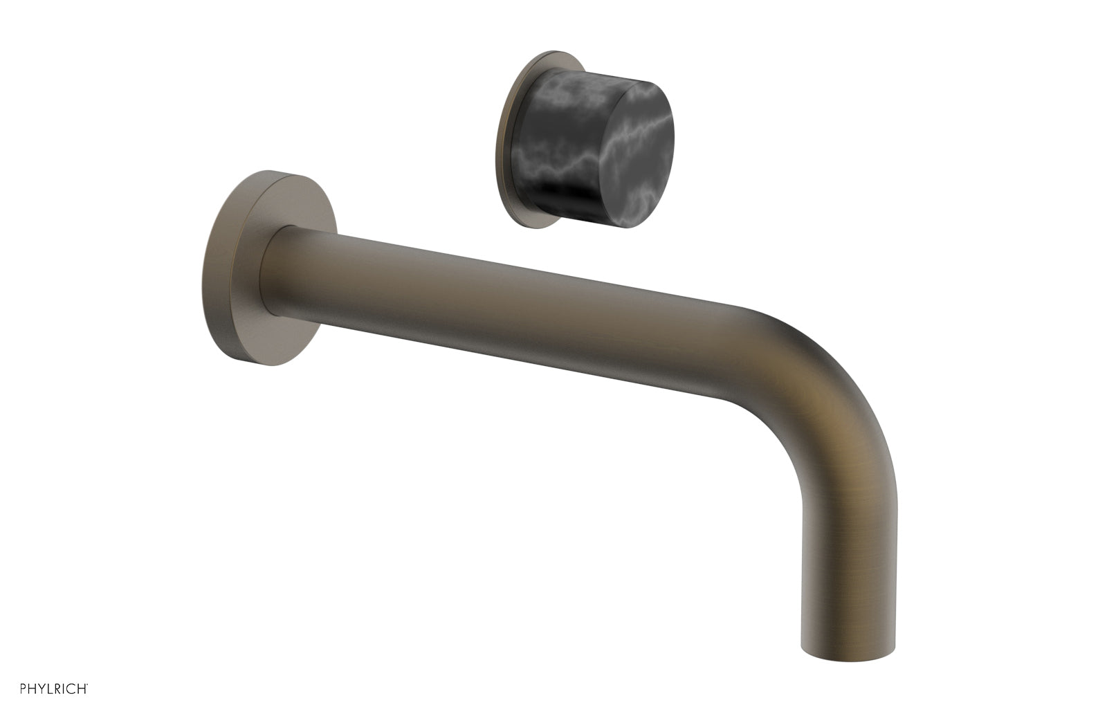 Phylrich Basic II Single Handle Wall Lavatory Set - Black Marble Handle by Phylrich