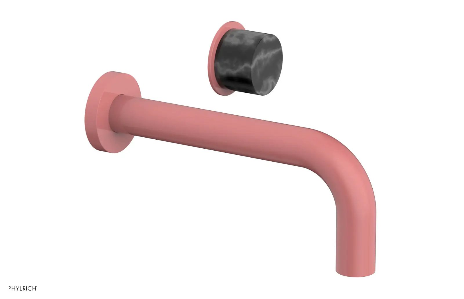 Phylrich Basic II Single Handle Wall Lavatory Set - Black Marble Handle by Phylrich