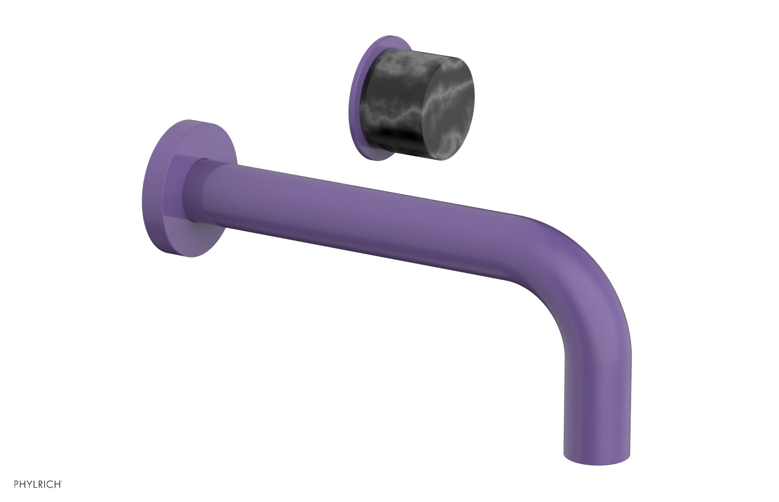 Phylrich Basic II Single Handle Wall Lavatory Set - Black Marble Handle by Phylrich