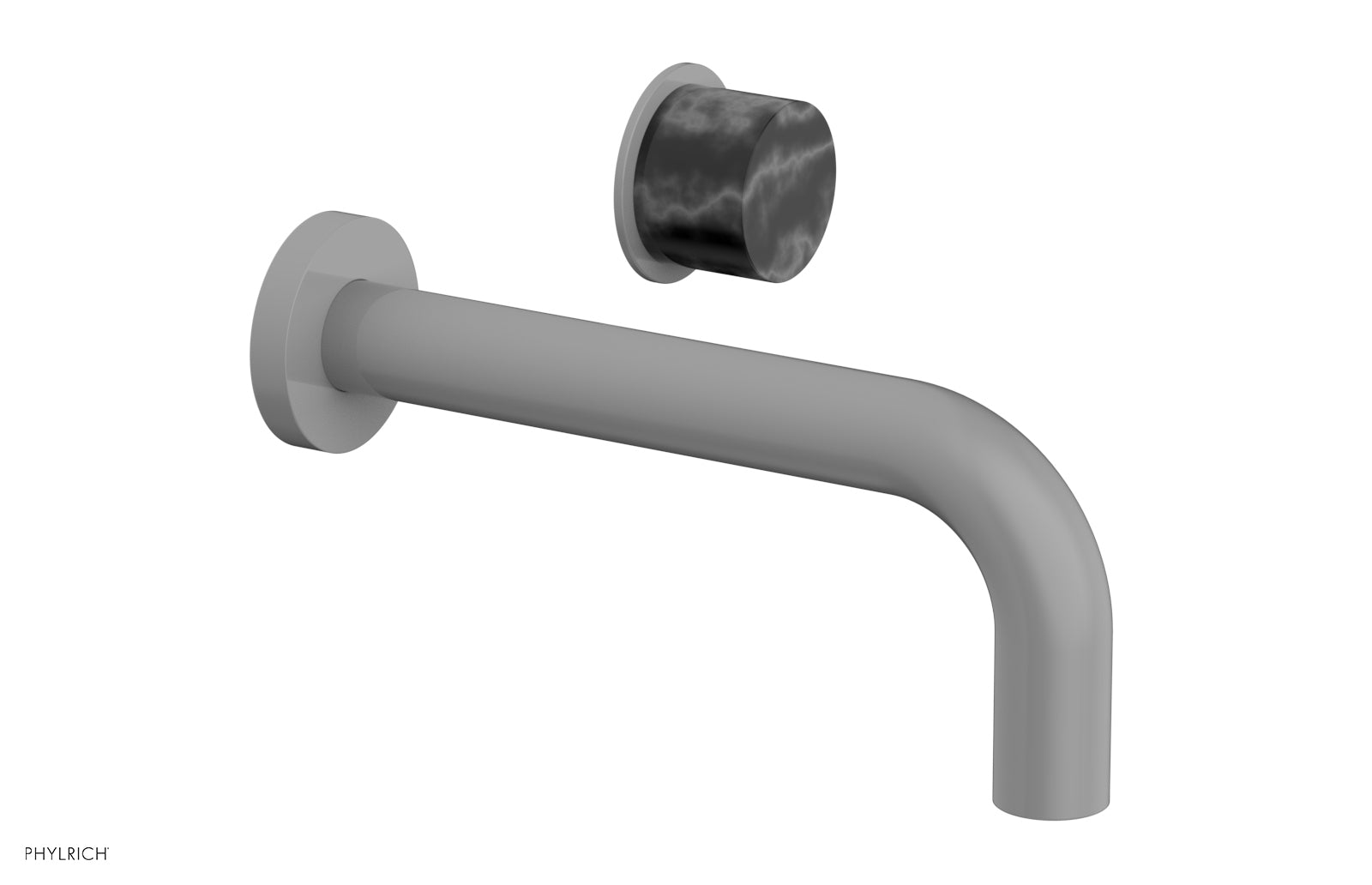 Phylrich Basic II Single Handle Wall Lavatory Set - Black Marble Handle