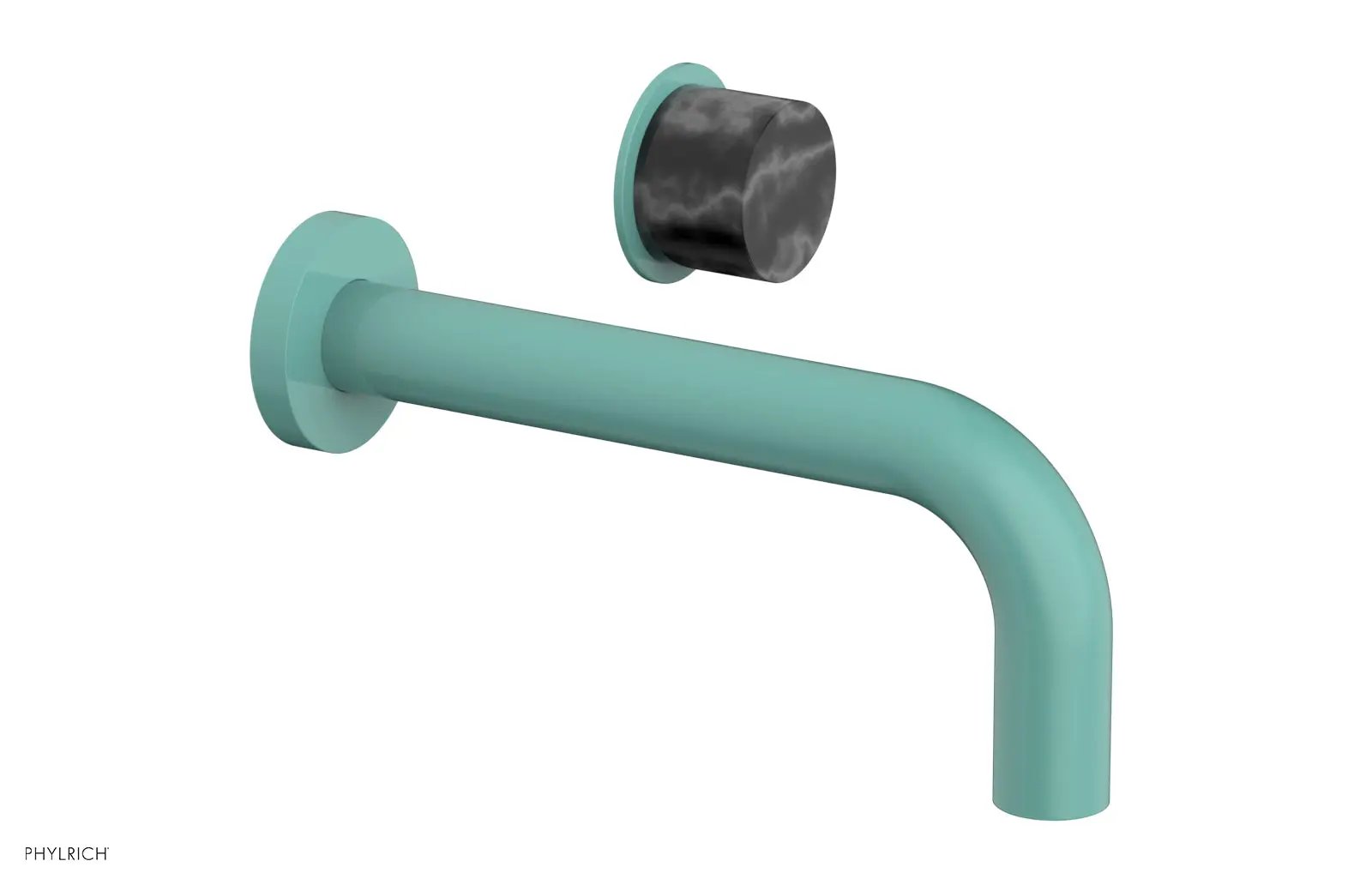 Phylrich Basic II Single Handle Wall Lavatory Set - Black Marble Handle by Phylrich