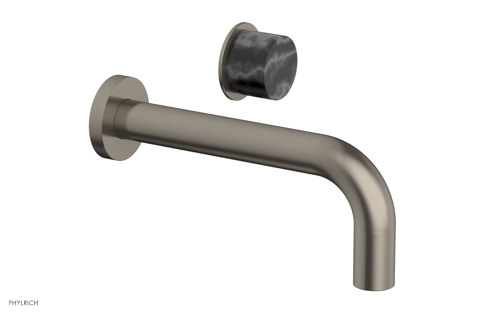 Phylrich Basic II Single Handle Wall Lavatory Set - Black Marble Handle by Phylrich