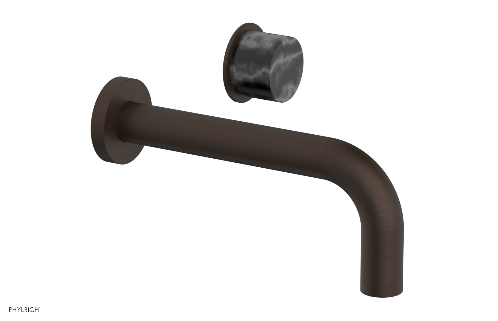 Phylrich Basic II Single Handle Wall Lavatory Set - Black Marble Handle by Phylrich