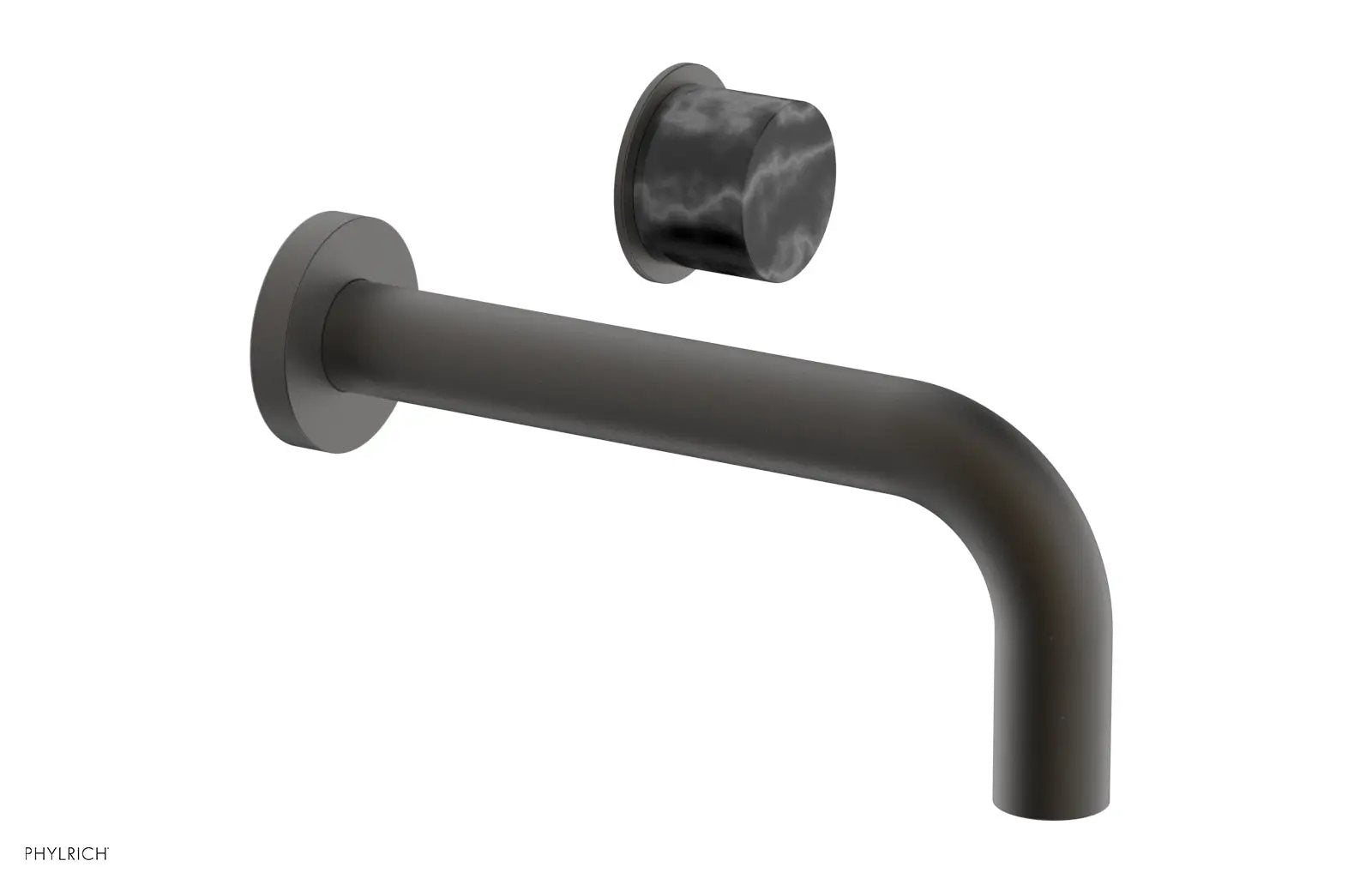 Phylrich Basic II Single Handle Wall Lavatory Set - Black Marble Handle by Phylrich