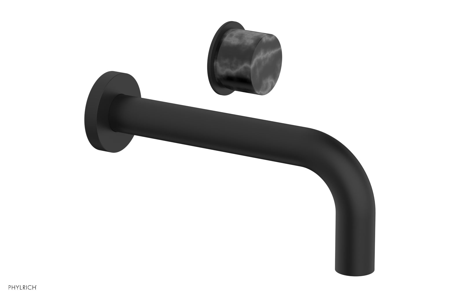 Phylrich Basic II Single Handle Wall Lavatory Set - Black Marble Handle by Phylrich