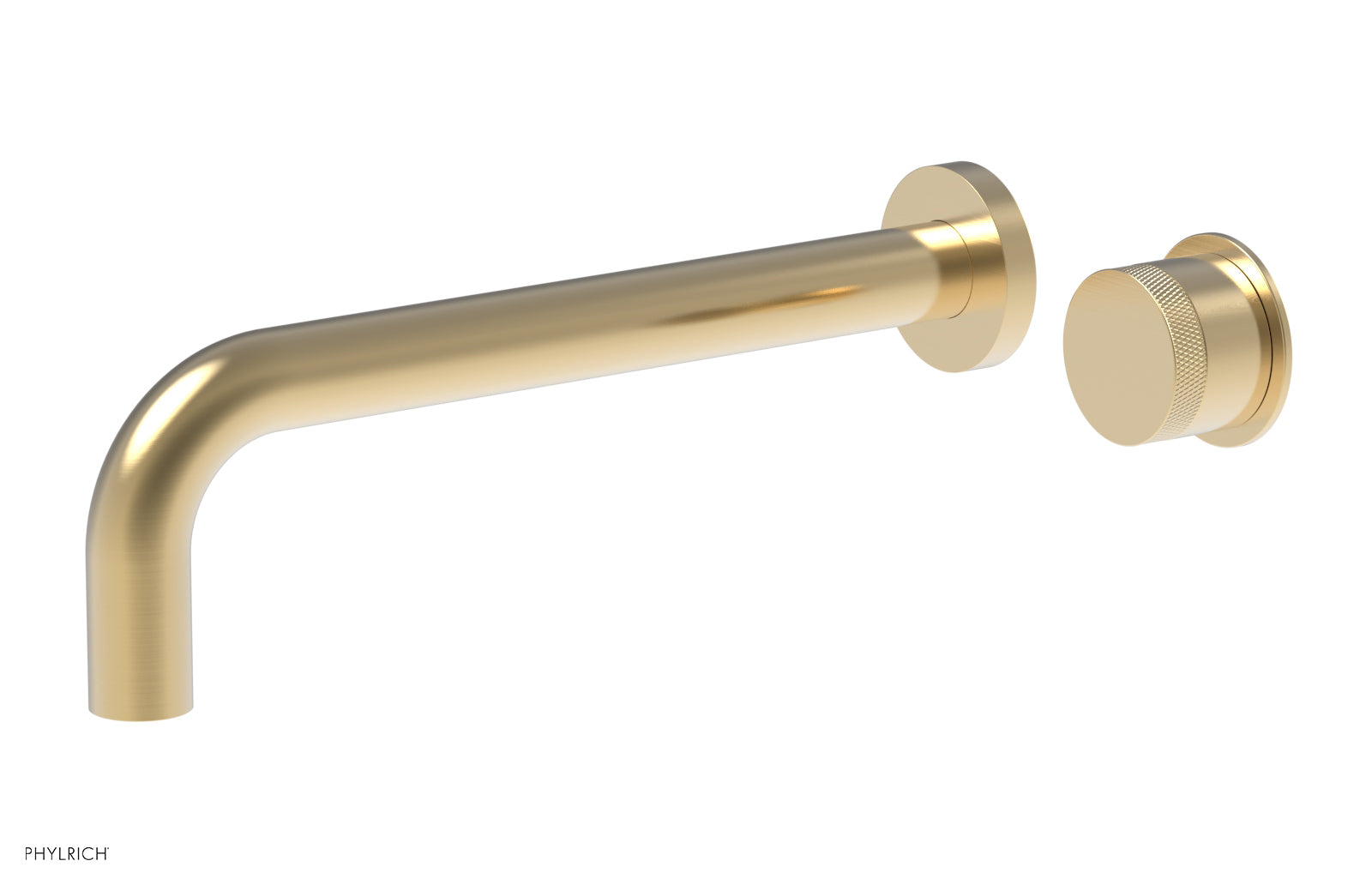 Phylrich Basic II 10" Single Handle Wall Lavatory Set - Knurled Handle