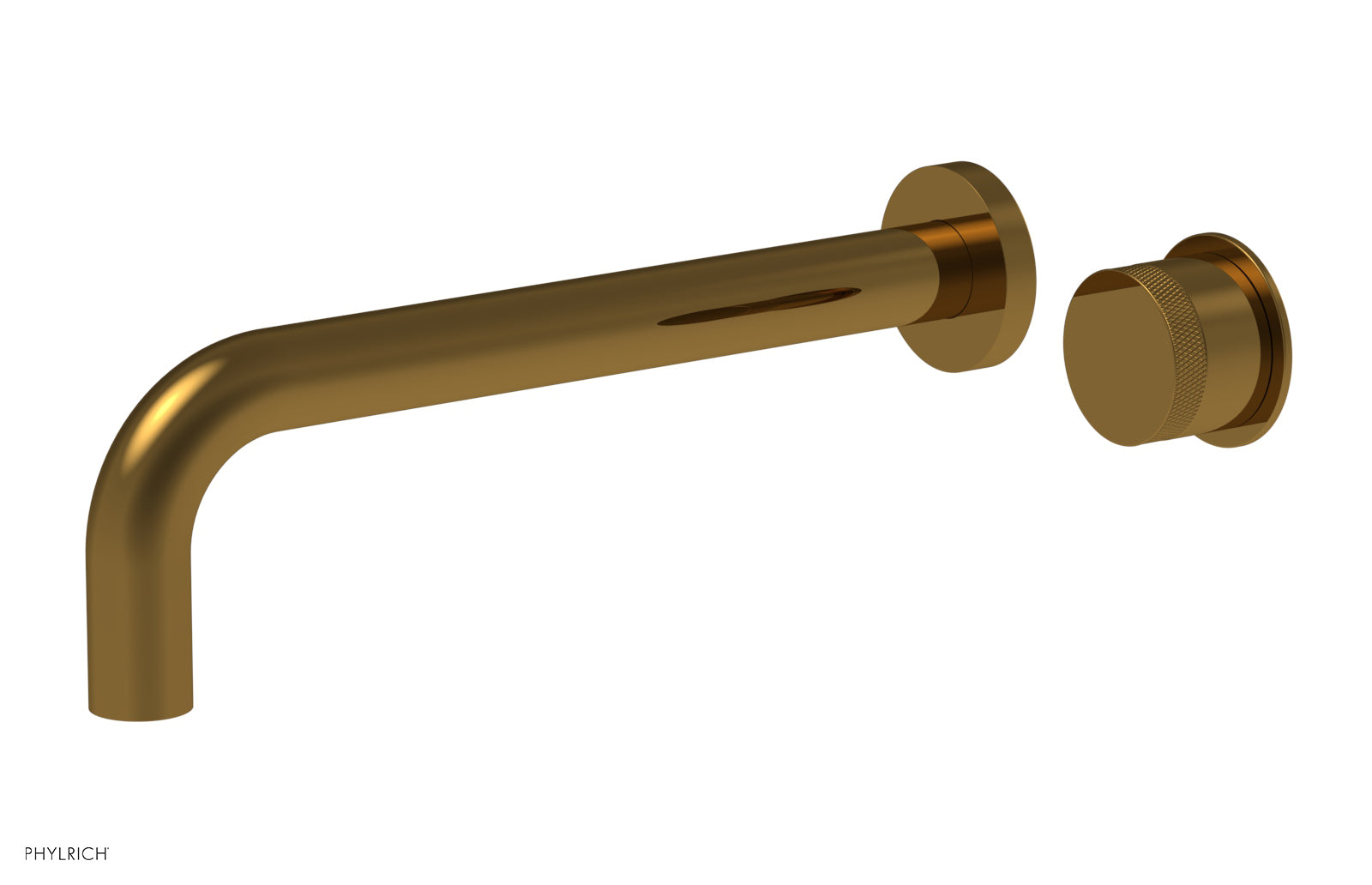 Phylrich Basic II 10" Single Handle Wall Lavatory Set - Knurled Handle