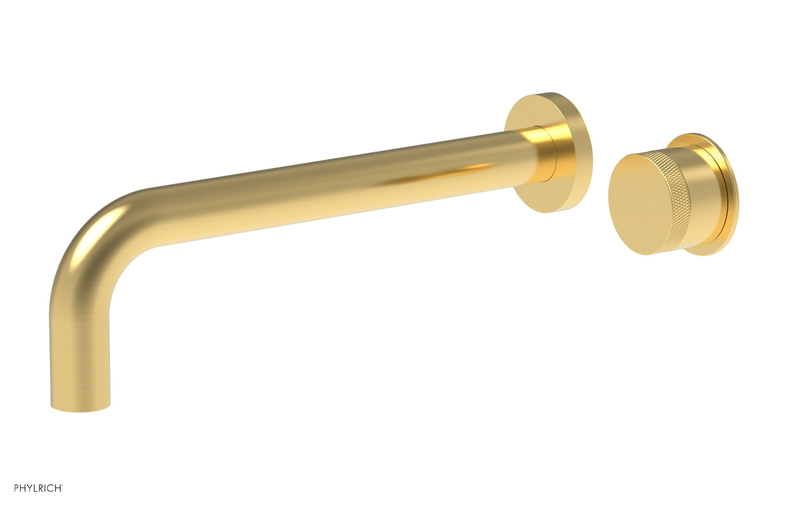 Phylrich Basic II 10" Single Handle Wall Lavatory Set - Knurled Handle