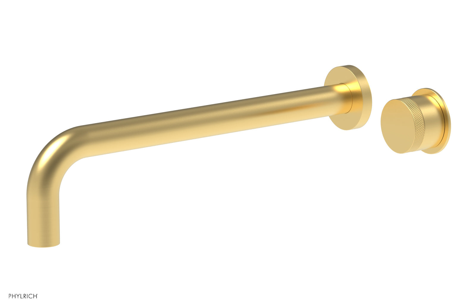 Phylrich Basic II 12" Single Handle Wall Lavatory Set - Knurled Handle by Phylrich