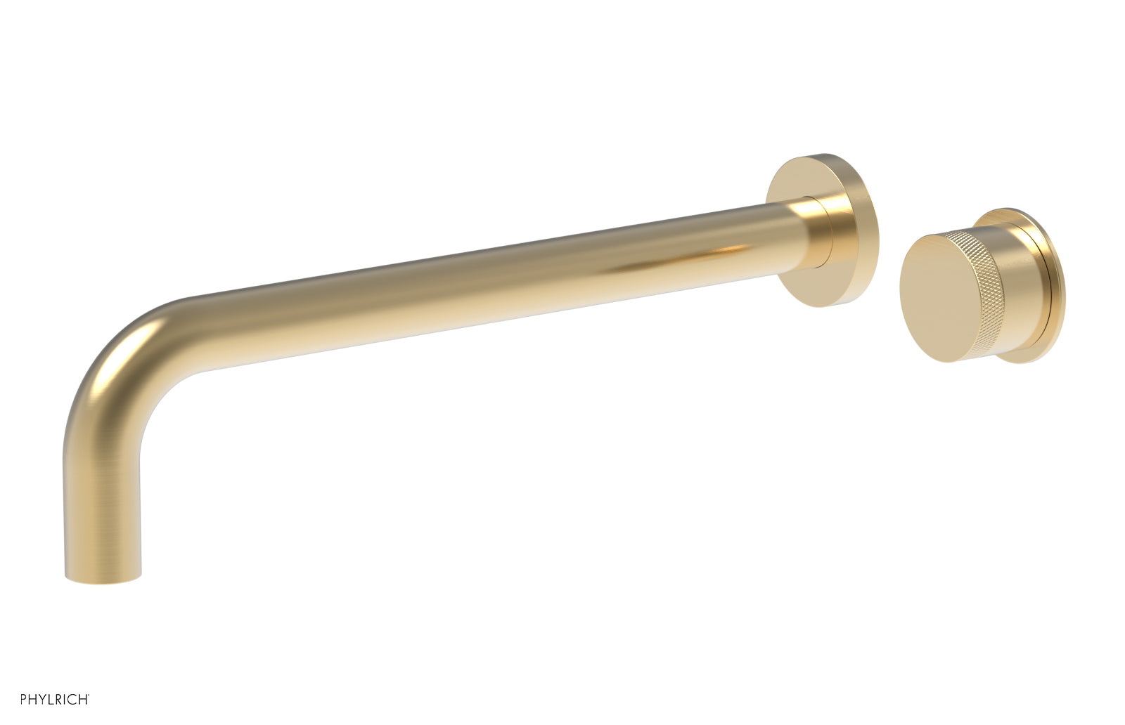 Phylrich Basic II 12" Single Handle Wall Lavatory Set - Knurled Handle by Phylrich