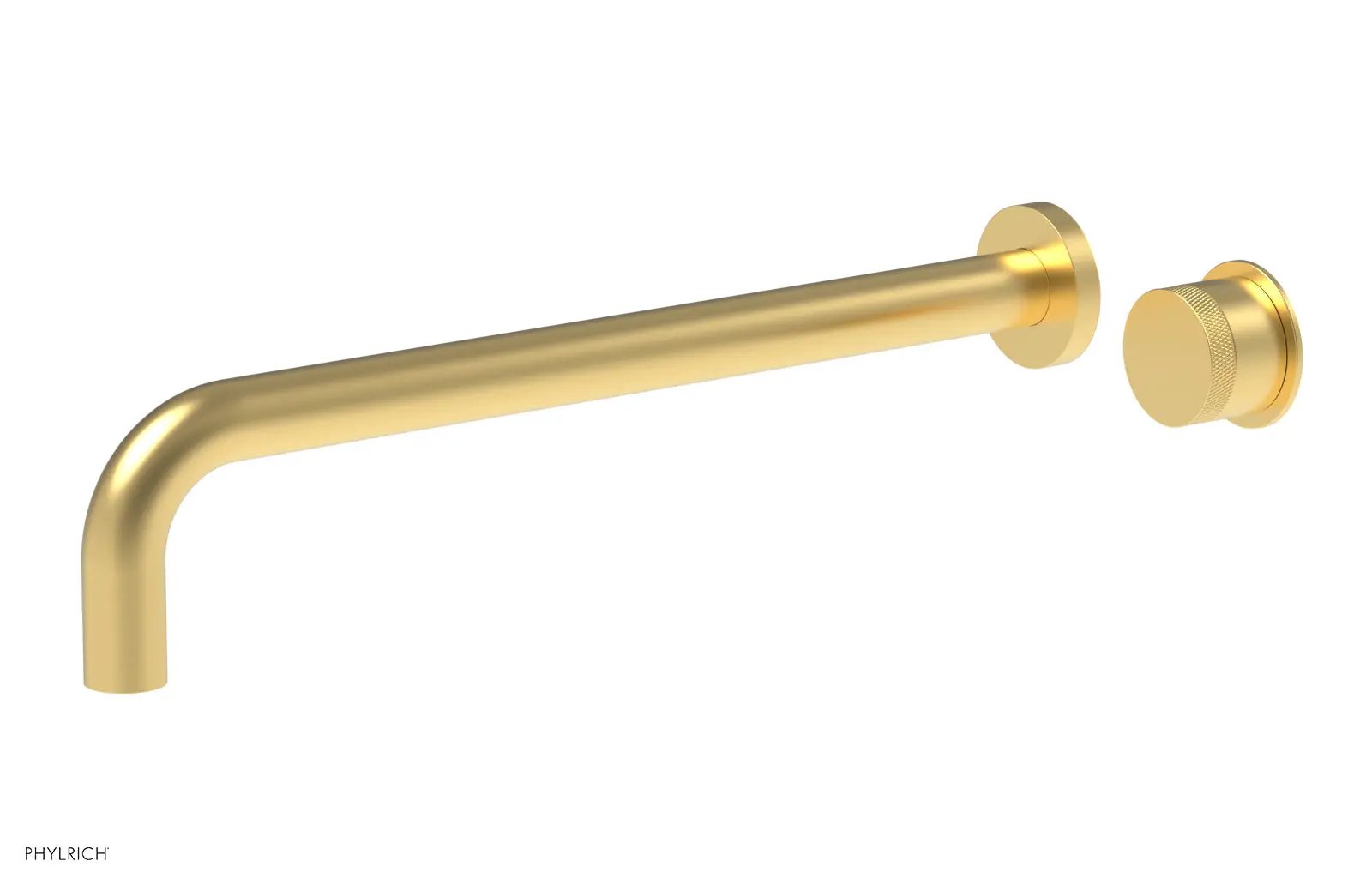 Phylrich Basic II 14" Single Handle Wall Lavatory Set - Knurled Handle by Phylrich