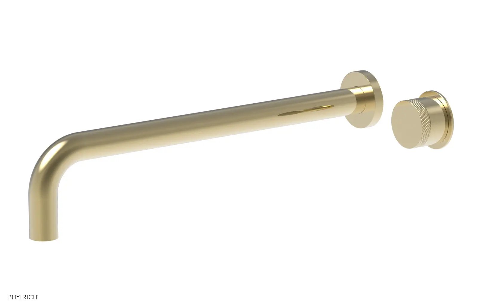 Phylrich Basic II 14" Single Handle Wall Lavatory Set - Knurled Handle by Phylrich