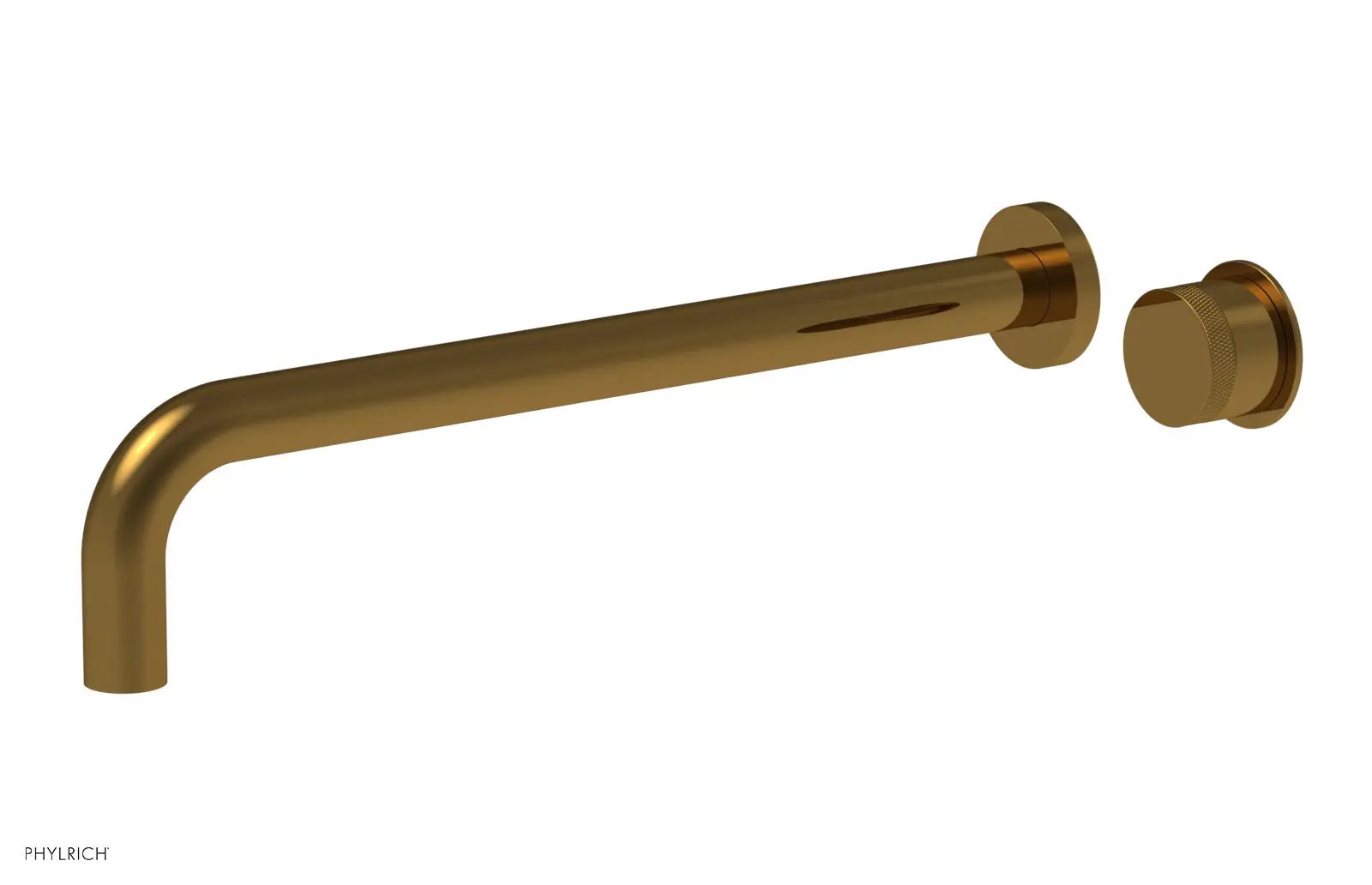 Phylrich Basic II 14" Single Handle Wall Lavatory Set - Knurled Handle by Phylrich