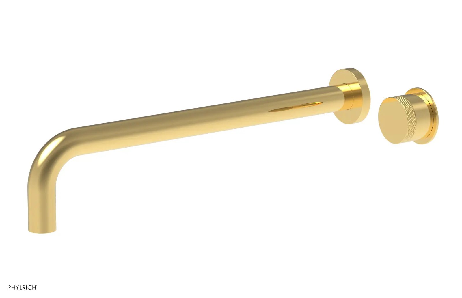 Phylrich Basic II 14" Single Handle Wall Lavatory Set - Knurled Handle by Phylrich