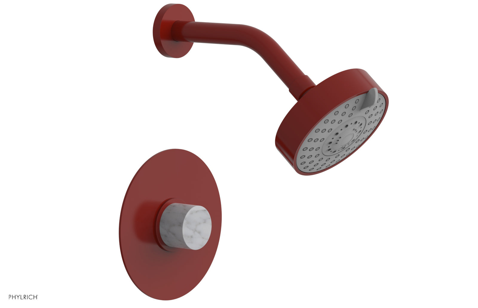 Phylrich BASIC II Pressure Balance Shower Set - White Marble Handle