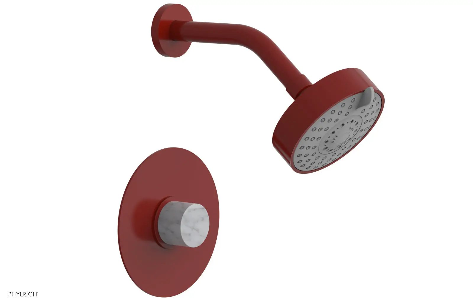 Phylrich BASIC II Pressure Balance Shower Set - White Marble Handle by Phylrich