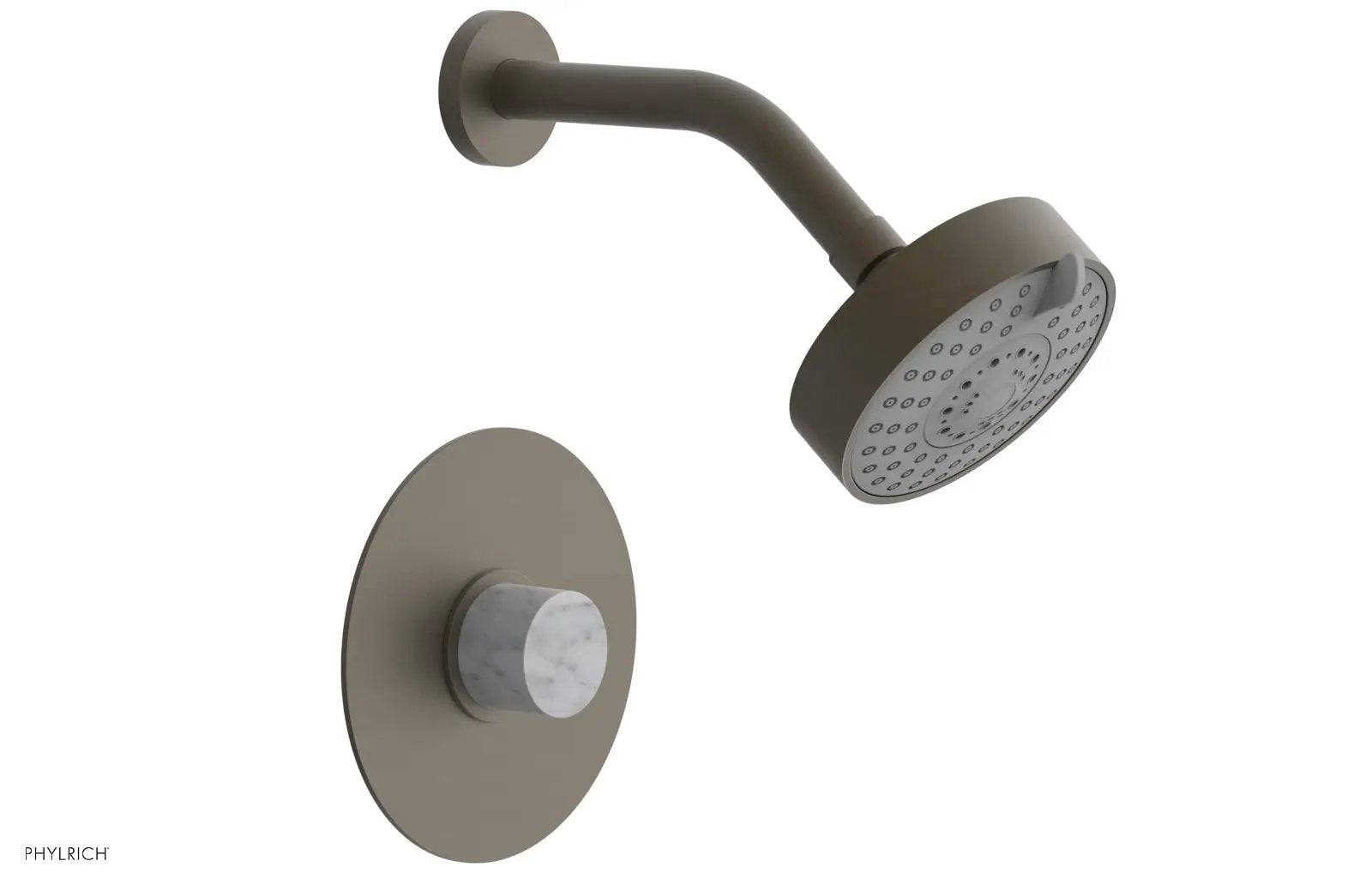 Phylrich BASIC II Pressure Balance Shower Set - White Marble Handle by Phylrich