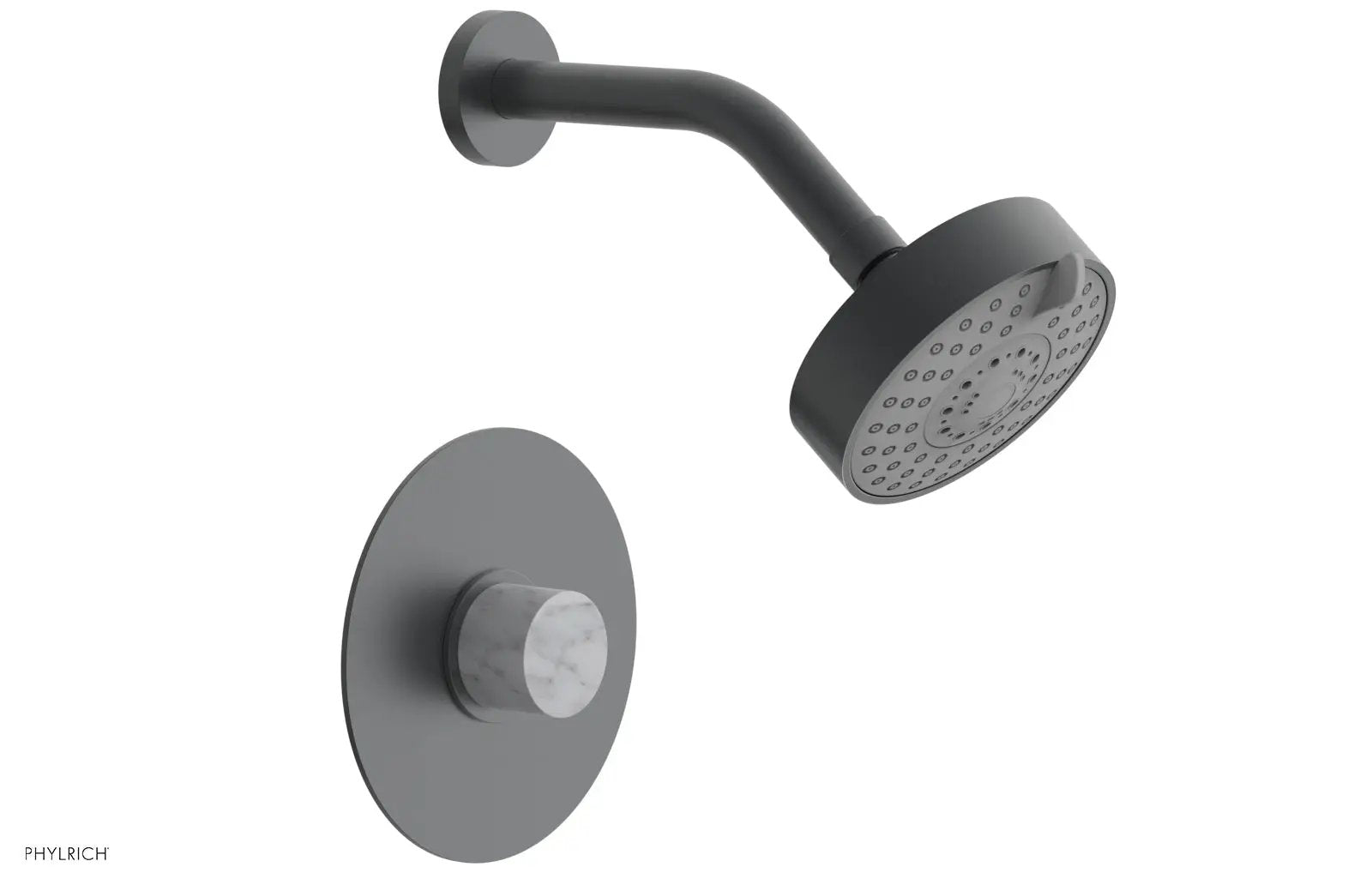 Phylrich BASIC II Pressure Balance Shower Set - White Marble Handle by Phylrich