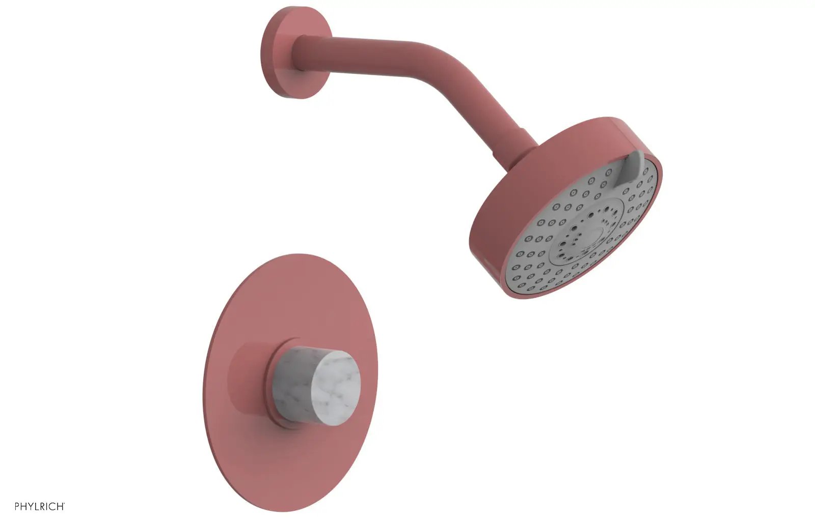 Phylrich BASIC II Pressure Balance Shower Set - White Marble Handle by Phylrich