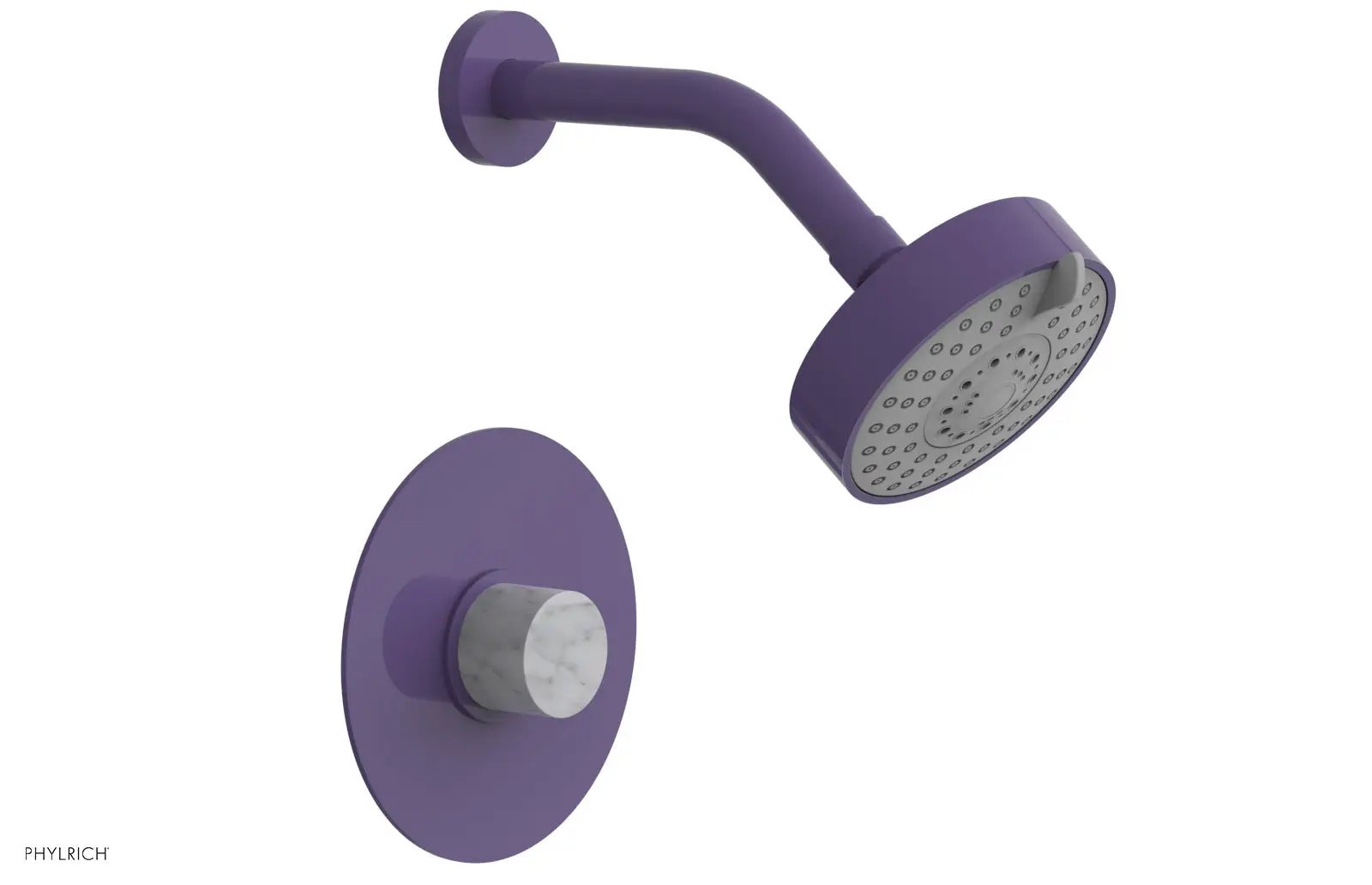 Phylrich BASIC II Pressure Balance Shower Set - White Marble Handle by Phylrich