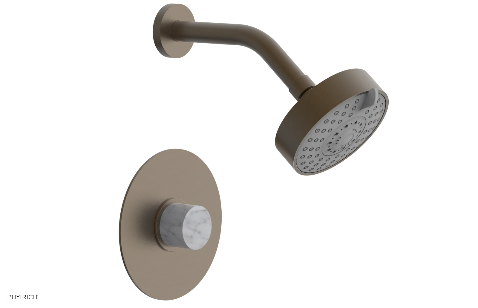 Phylrich BASIC II Pressure Balance Shower Set - White Marble