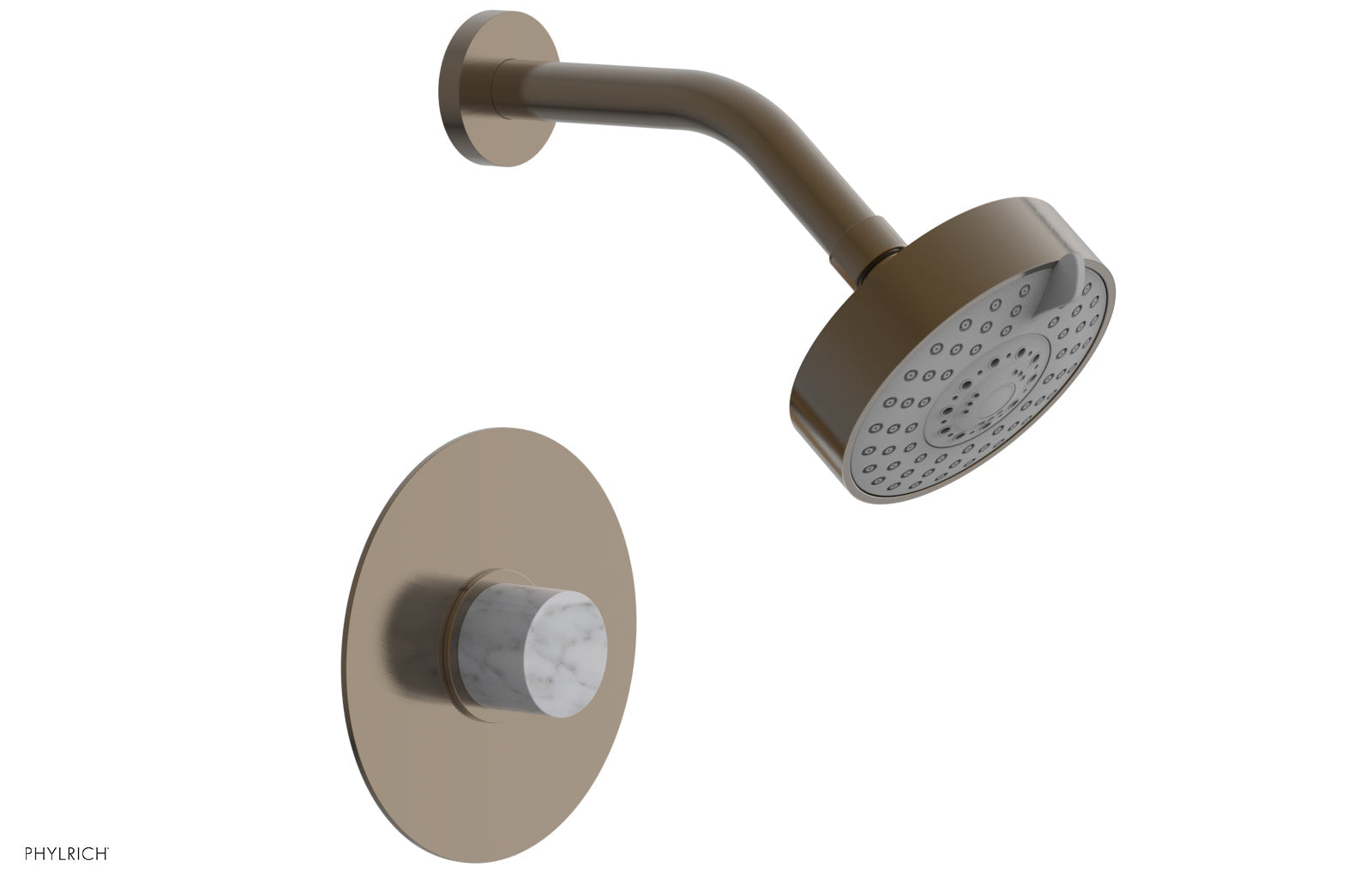 Phylrich BASIC II Pressure Balance Shower Set - White Marble