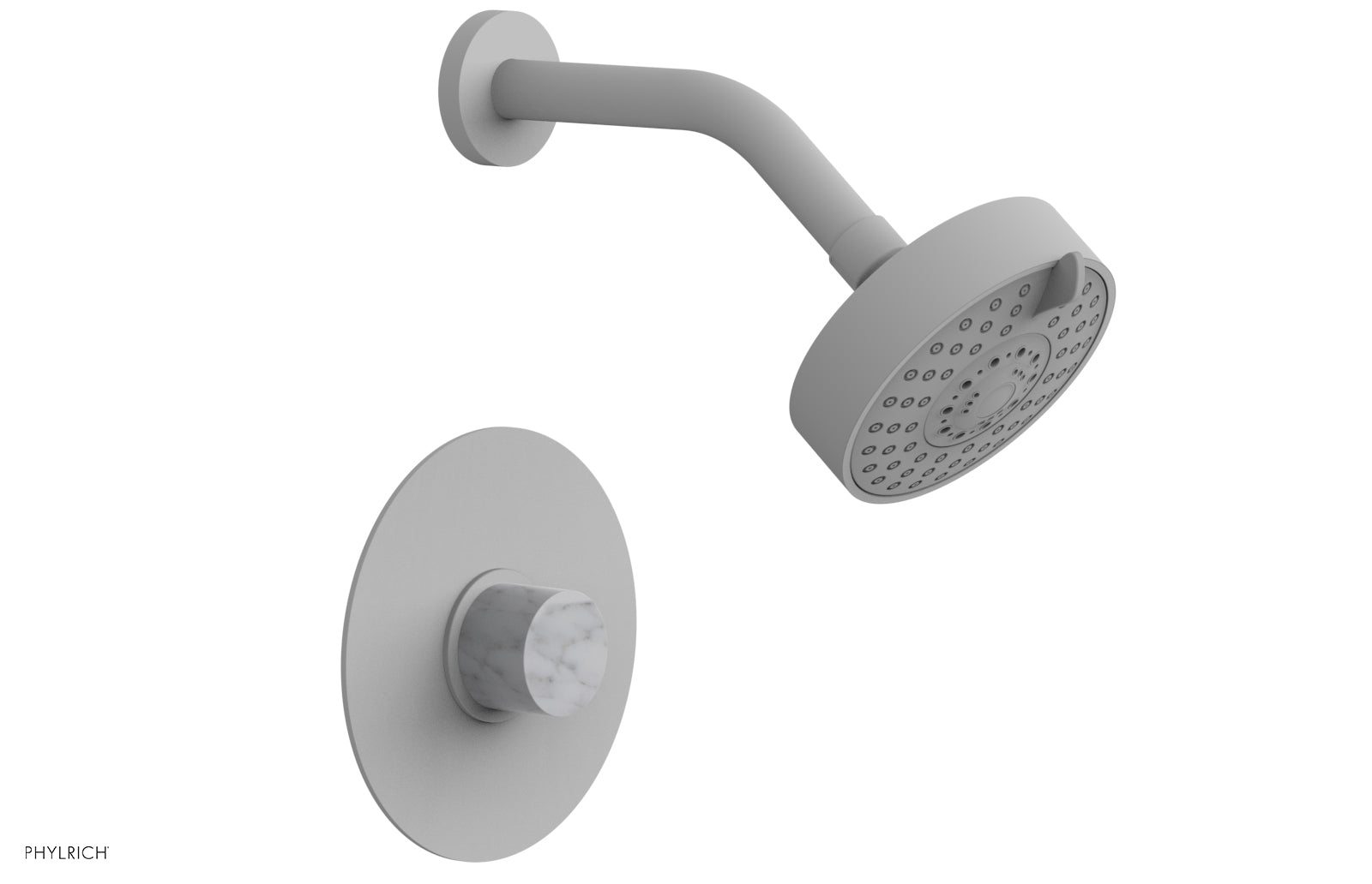 Phylrich BASIC II Pressure Balance Shower Set - White Marble