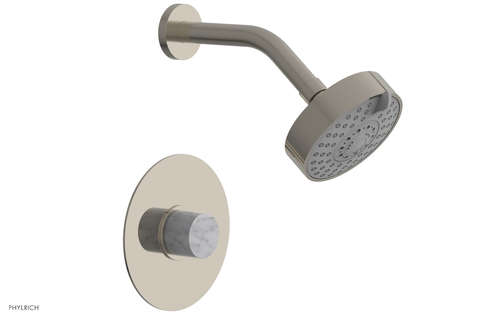 Phylrich BASIC II Pressure Balance Shower Set - White Marble