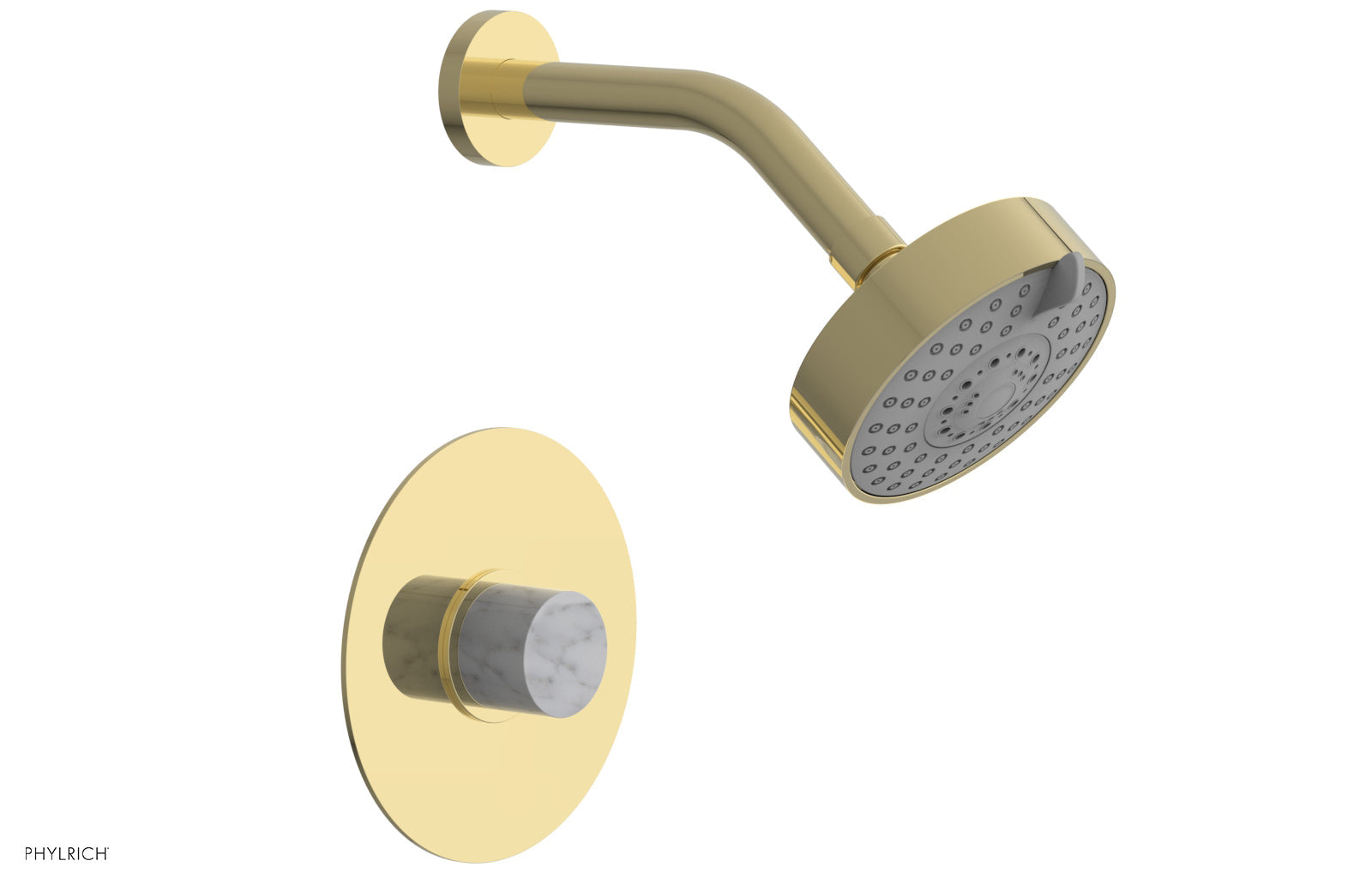 Phylrich BASIC II Pressure Balance Shower Set - White Marble