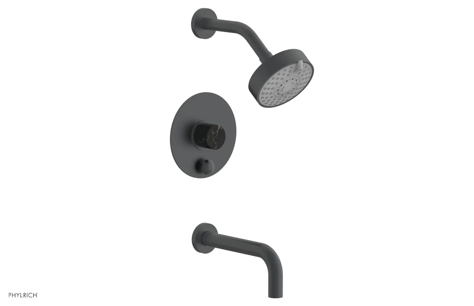Phylrich BASIC II Pressure Balance Tub and Shower Set - Black Marble by Phylrich