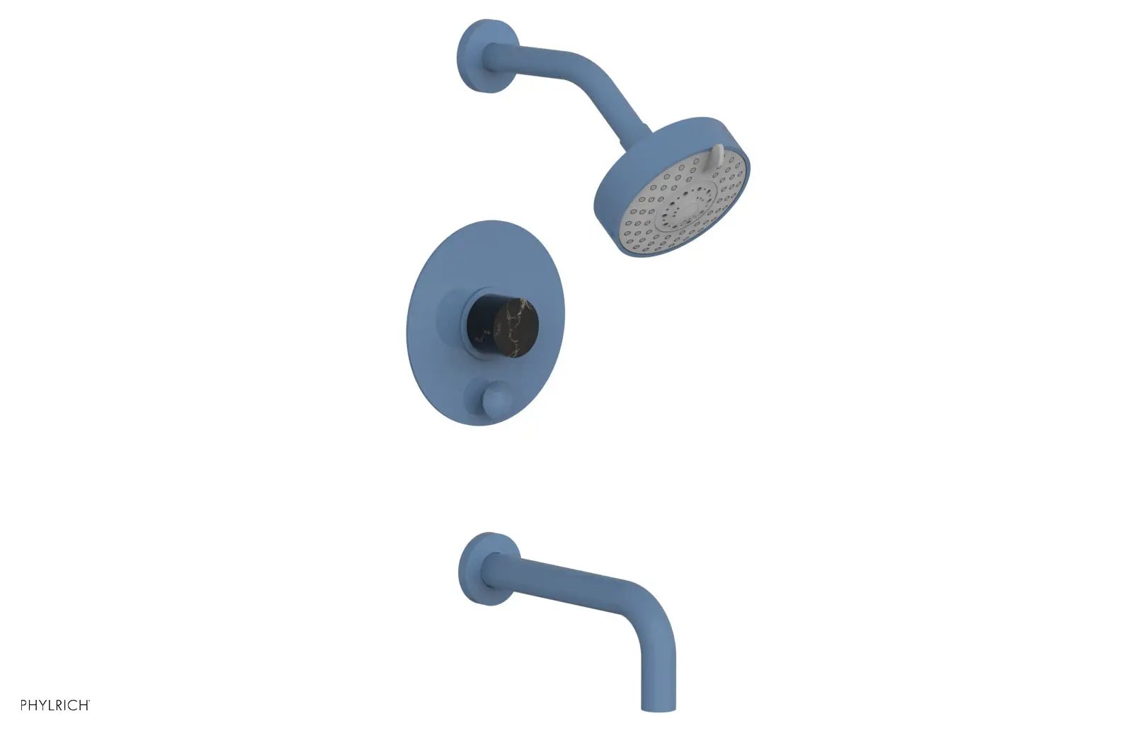 Phylrich BASIC II Pressure Balance Tub and Shower Set - Black Marble by Phylrich