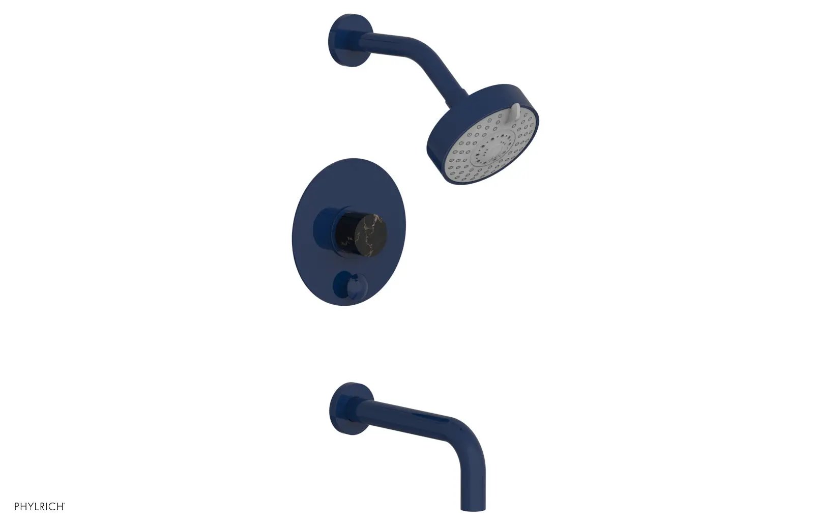 Phylrich BASIC II Pressure Balance Tub and Shower Set - Black Marble by Phylrich