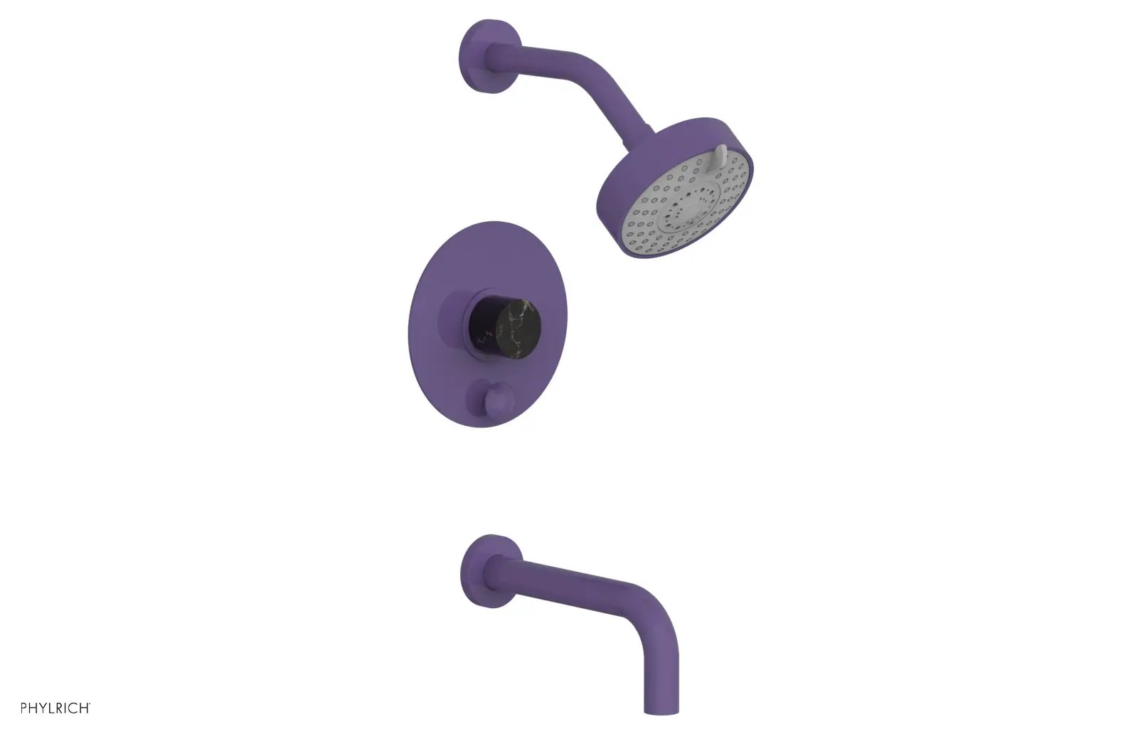 Phylrich BASIC II Pressure Balance Tub and Shower Set - Black Marble by Phylrich