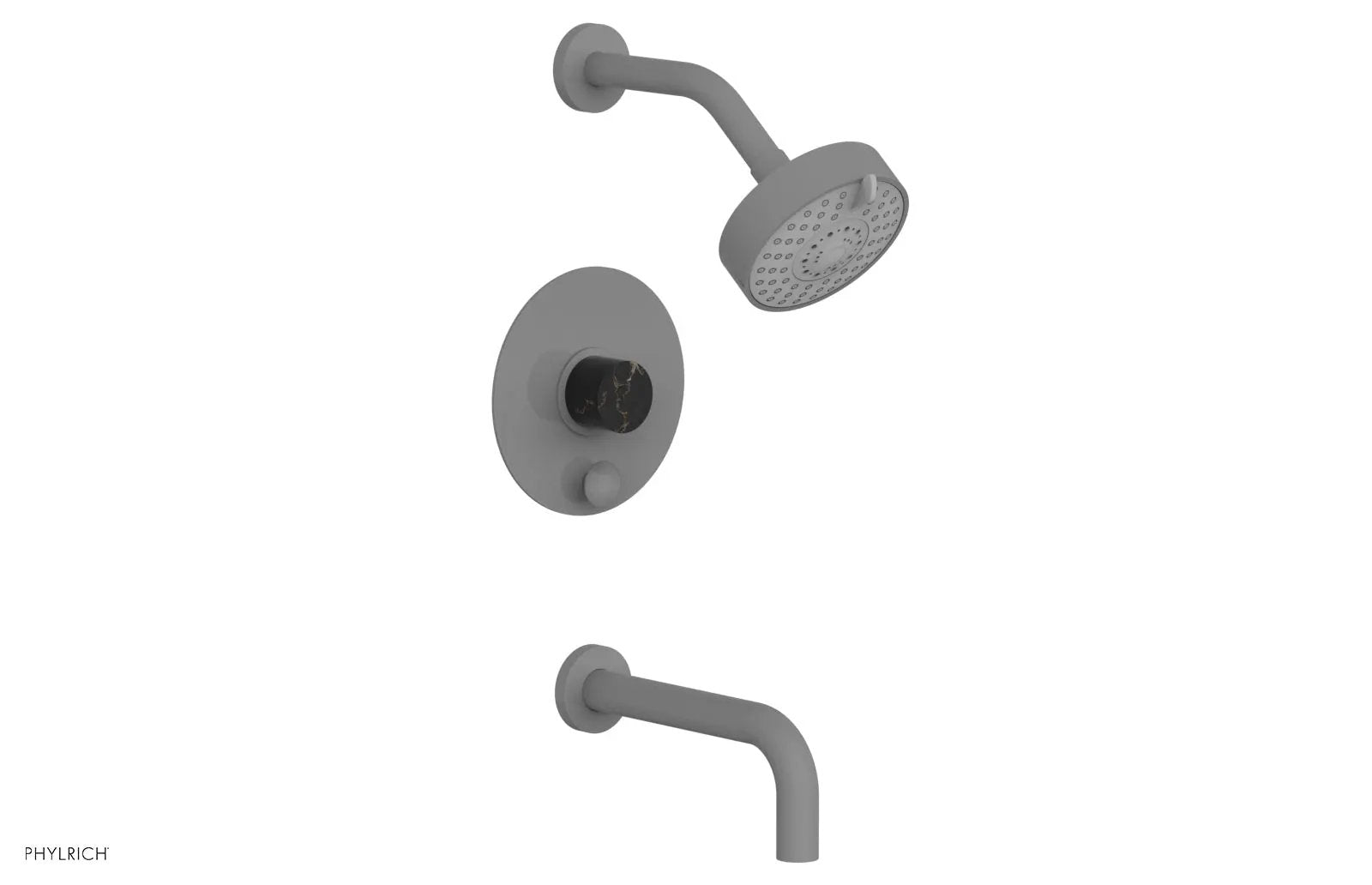 Phylrich BASIC II Pressure Balance Tub and Shower Set - Black Marble by Phylrich