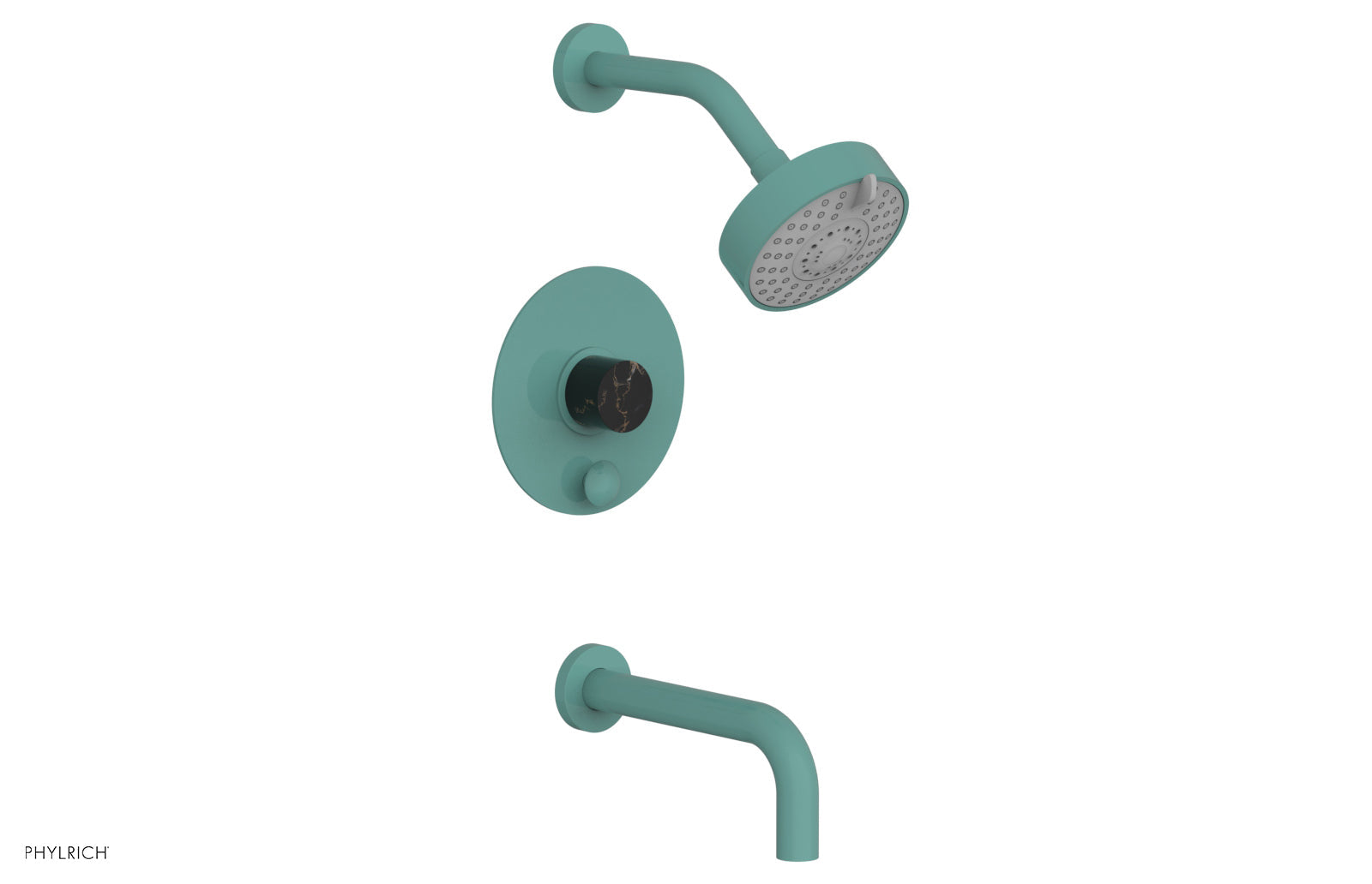 Phylrich BASIC II Pressure Balance Tub and Shower Set - Black Marble