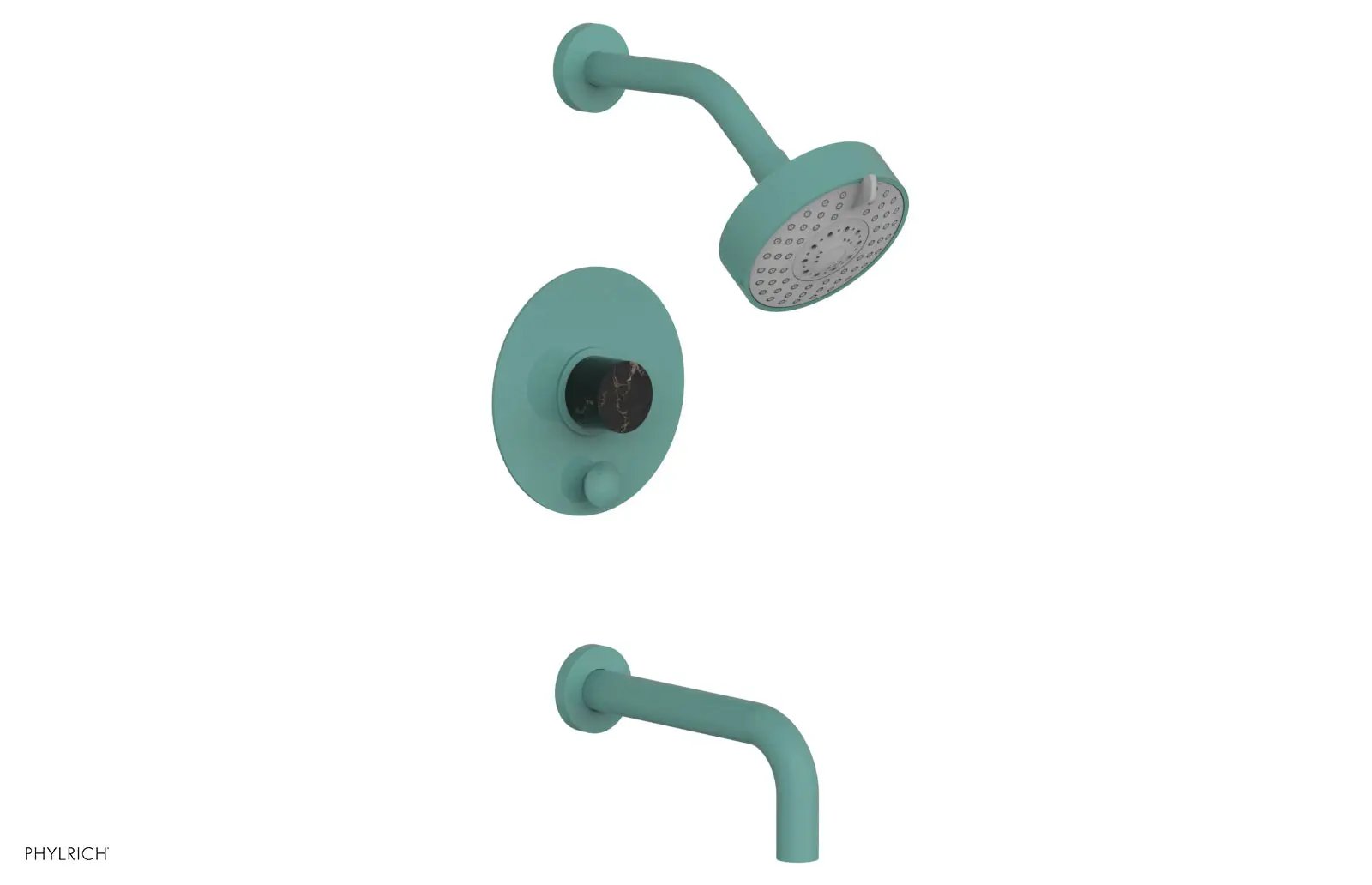 Phylrich BASIC II Pressure Balance Tub and Shower Set - Black Marble by Phylrich