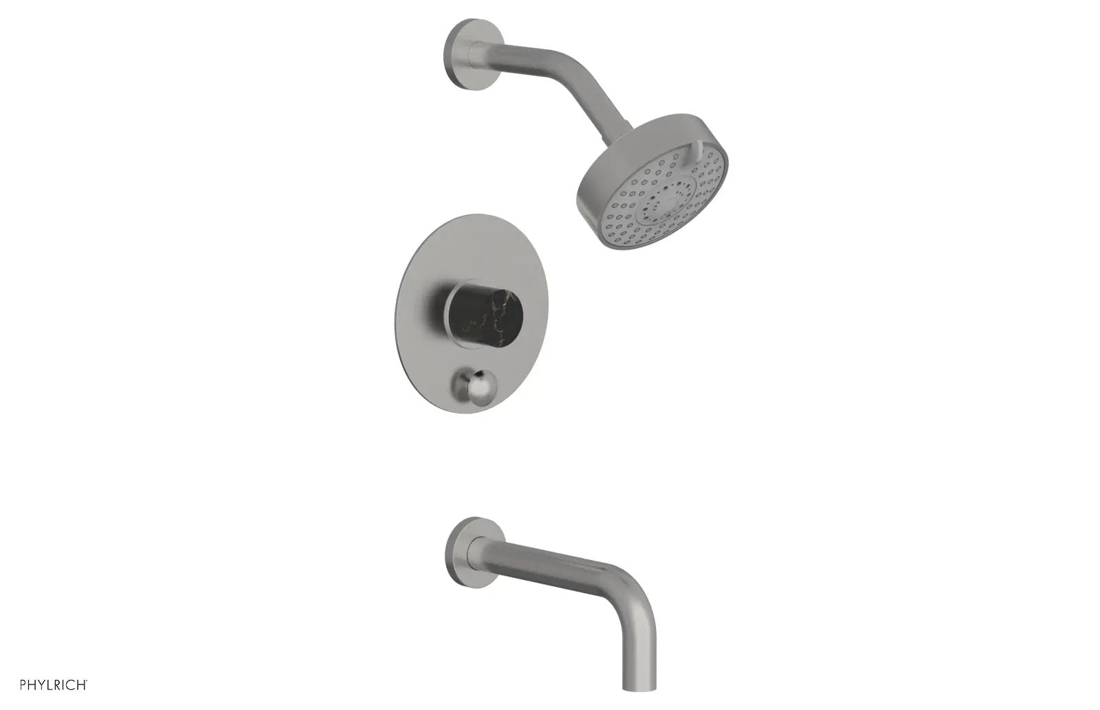 Phylrich BASIC II Pressure Balance Tub and Shower Set - Black Marble by Phylrich