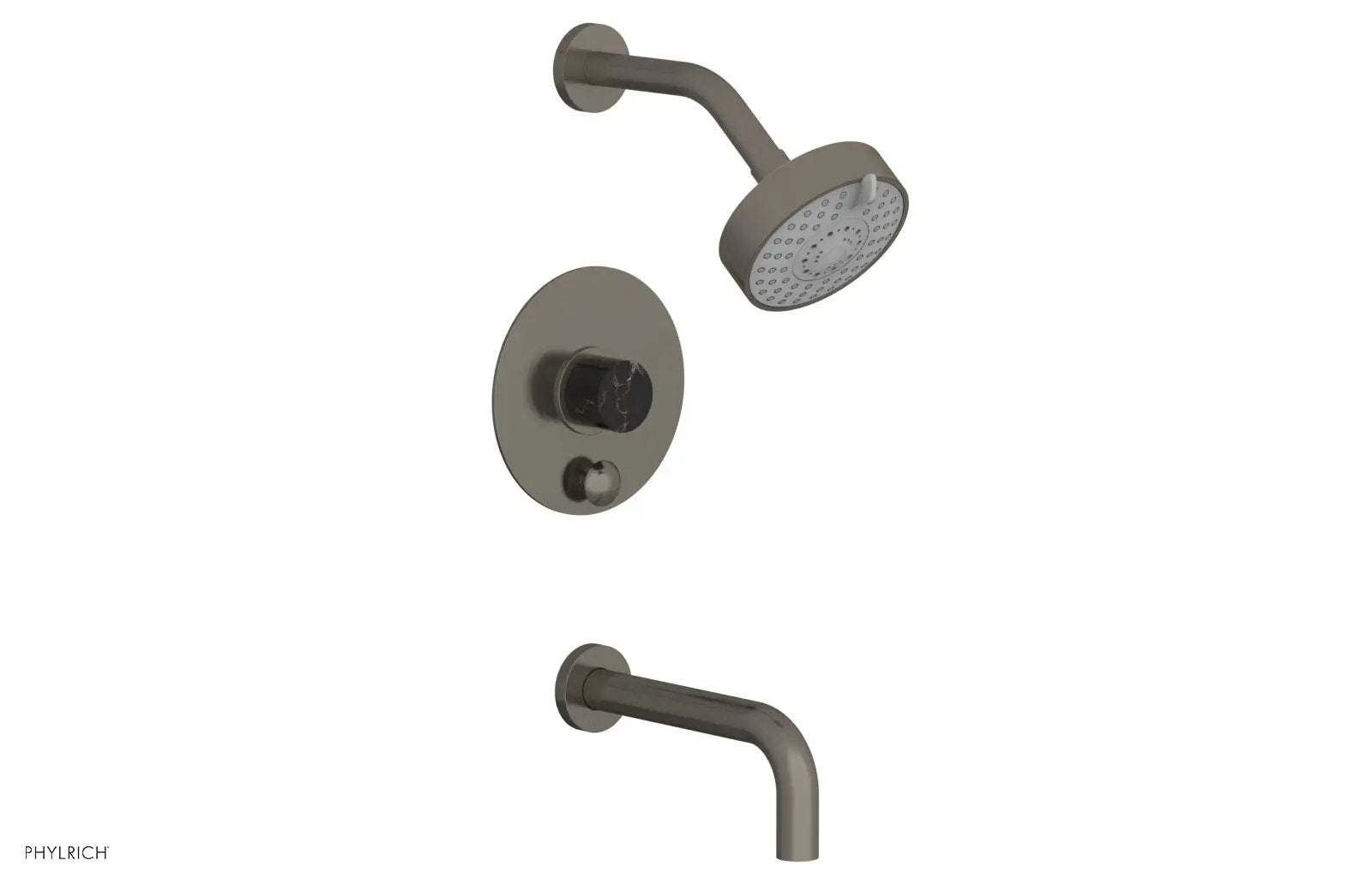Phylrich BASIC II Pressure Balance Tub and Shower Set - Black Marble by Phylrich