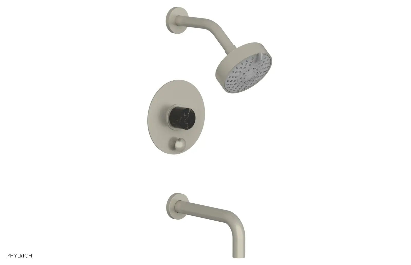 Phylrich BASIC II Pressure Balance Tub and Shower Set - Black Marble by Phylrich