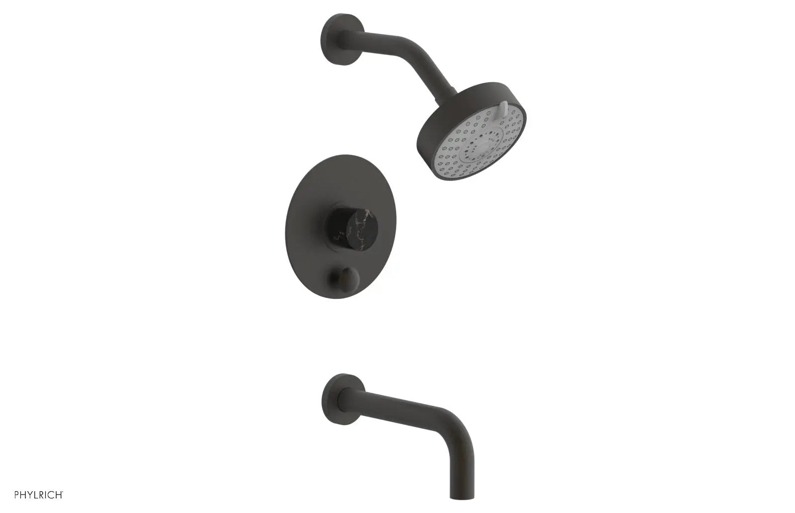 Phylrich BASIC II Pressure Balance Tub and Shower Set - Black Marble by Phylrich