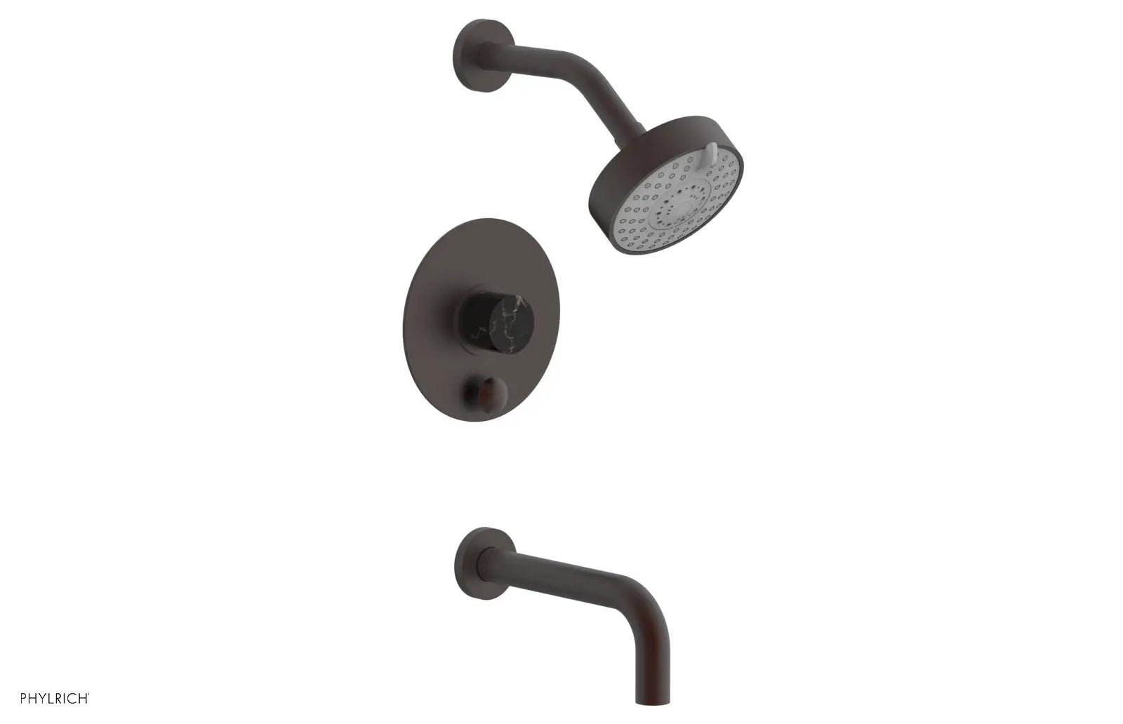 Phylrich BASIC II Pressure Balance Tub and Shower Set - Black Marble by Phylrich