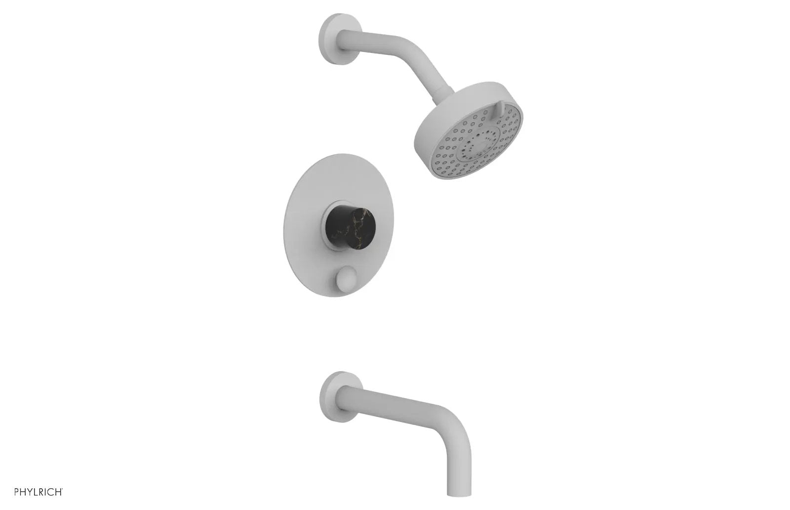 Phylrich BASIC II Pressure Balance Tub and Shower Set - Black Marble by Phylrich