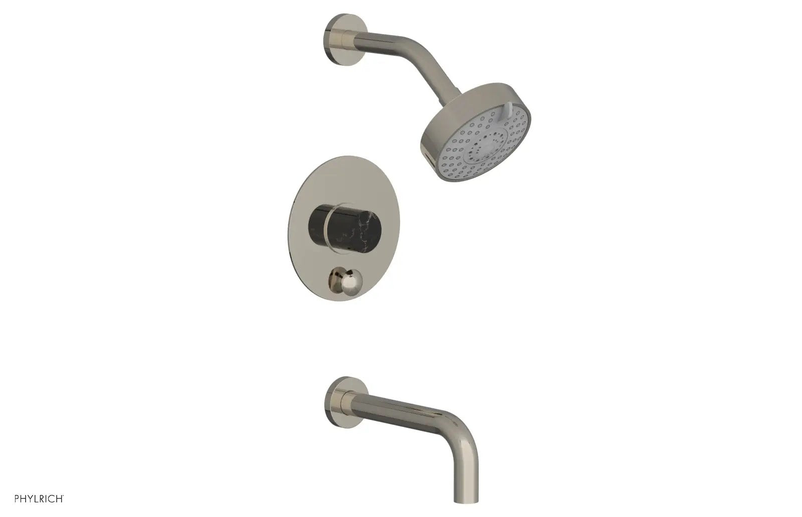 Phylrich BASIC II Pressure Balance Tub and Shower Set - Black Marble by Phylrich
