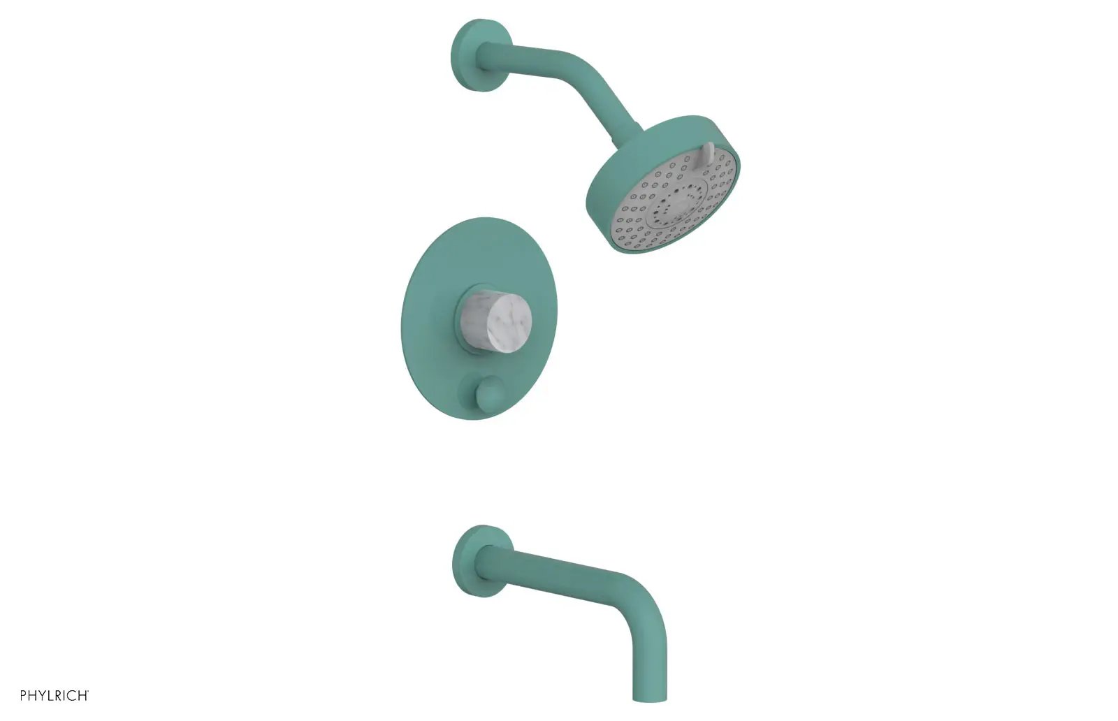 Phylrich BASIC II Pressure Balance Tub and Shower Set - White Marble by Phylrich