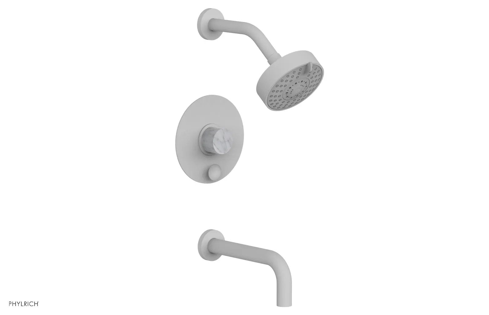 Phylrich BASIC II Pressure Balance Tub and Shower Set - White Marble by Phylrich