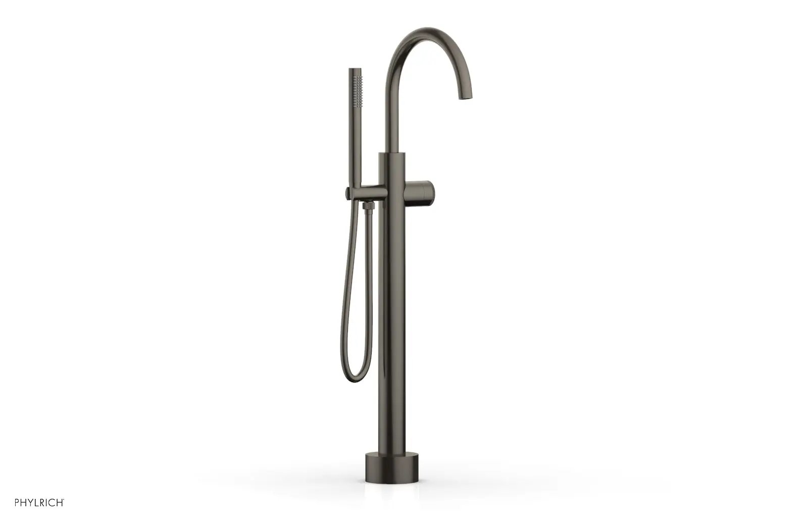Phylrich BASIC II Low Floor Mount Tub Filler - Knurled Handle with Hand Shower by Phylrich